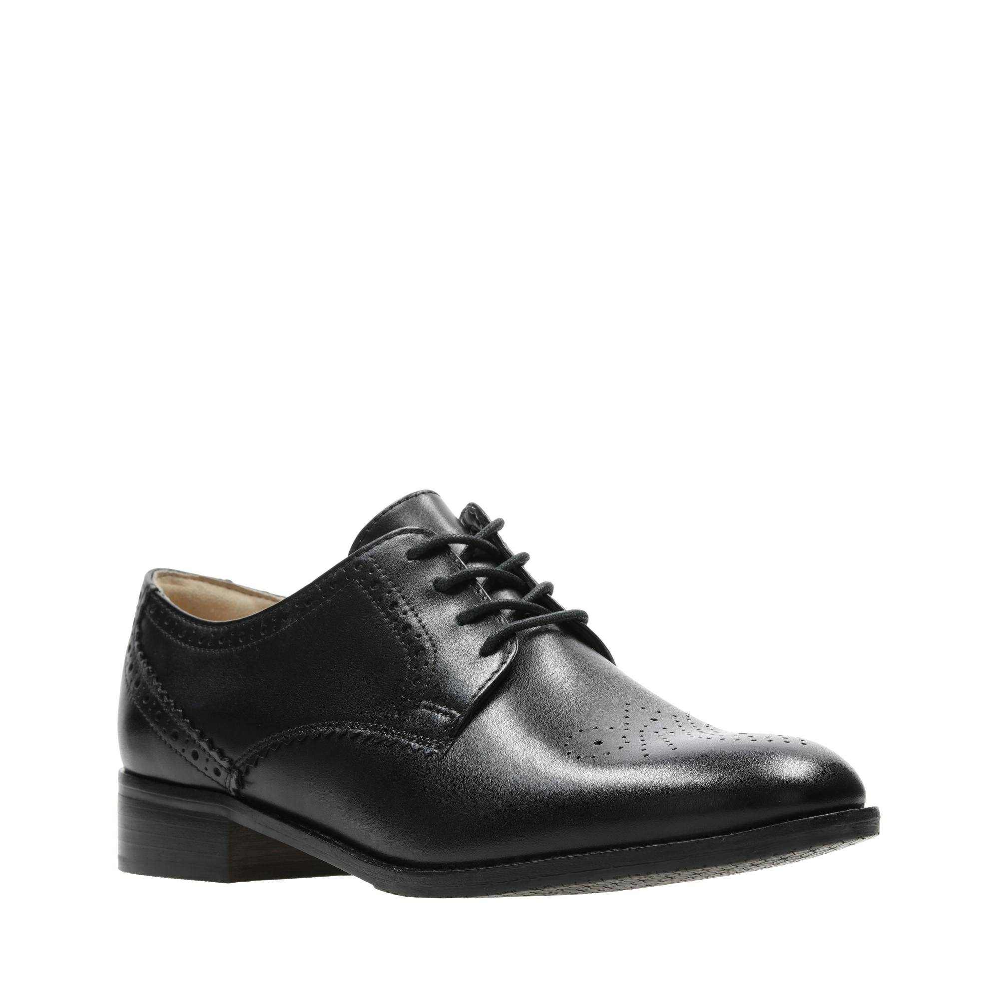 

Женские дерби брогированные Clarks(Netley Rose 26138771), черные, Черный