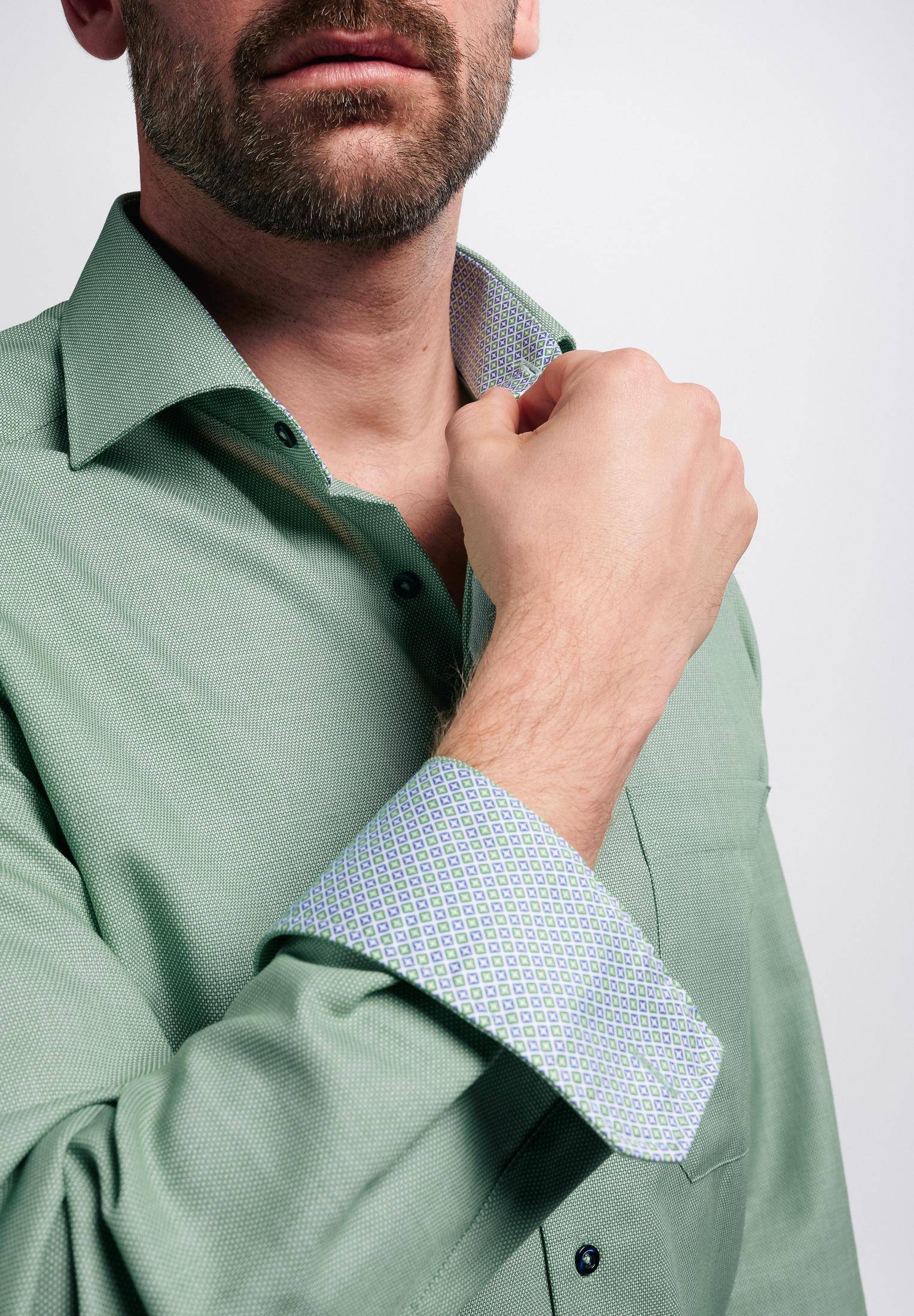 Мужская рубашка ETERNA, зеленая, цвет зеленый, размер 58 - фото 4