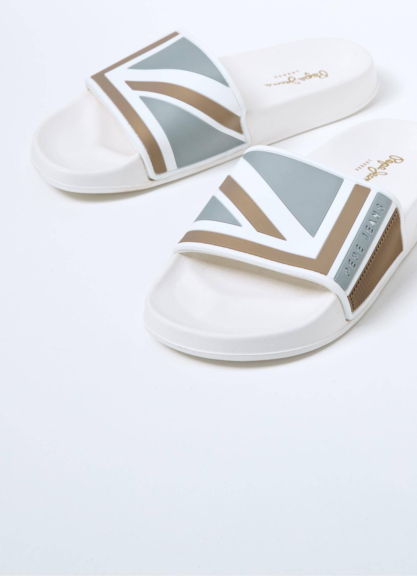 

Женские сланцы Pepe Jeans London (SLIDER FLAG s_PLS70109), белые, Белый