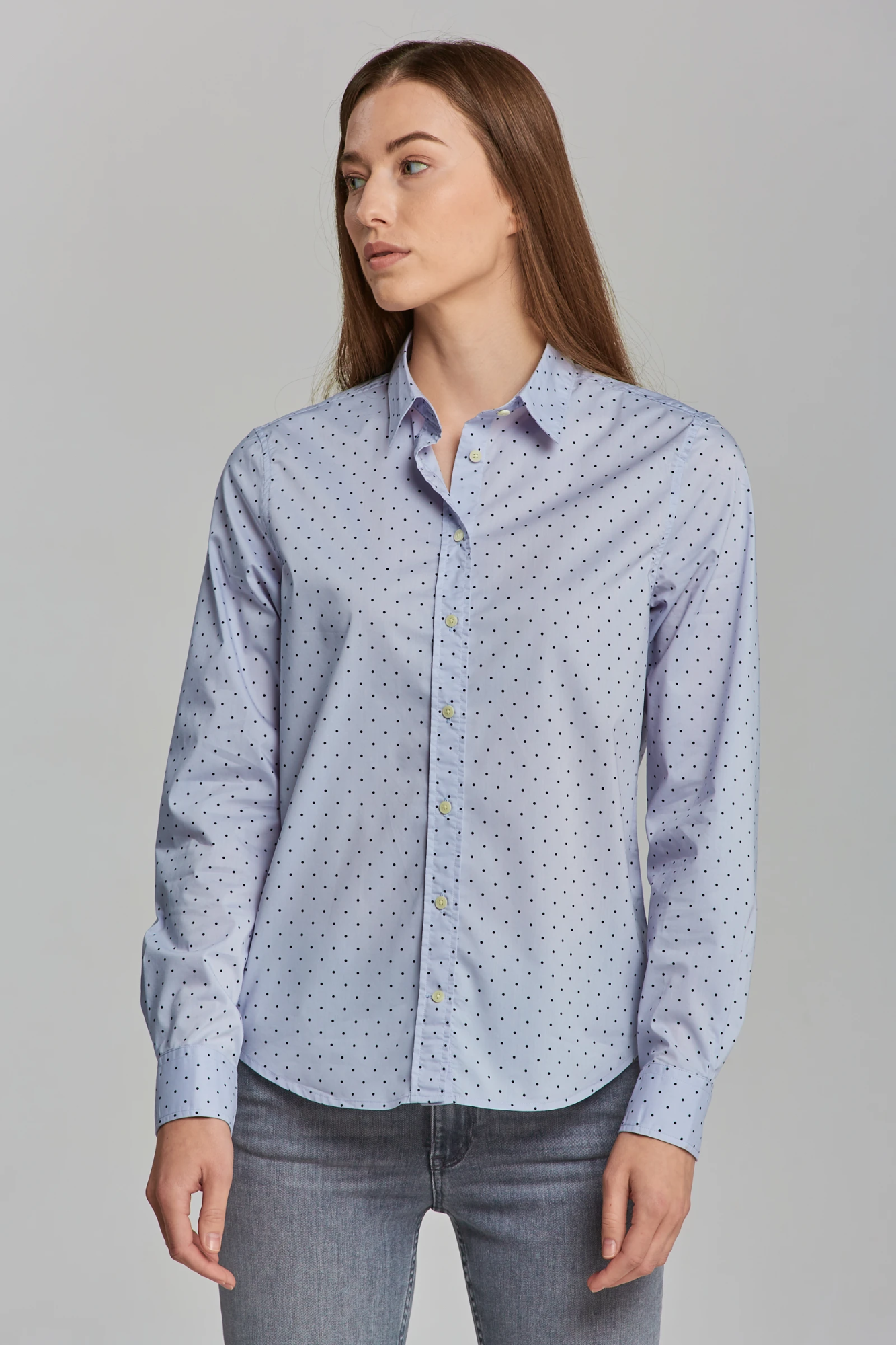 Женская рубашка Gant, голубая, цвет голубой, размер 44
