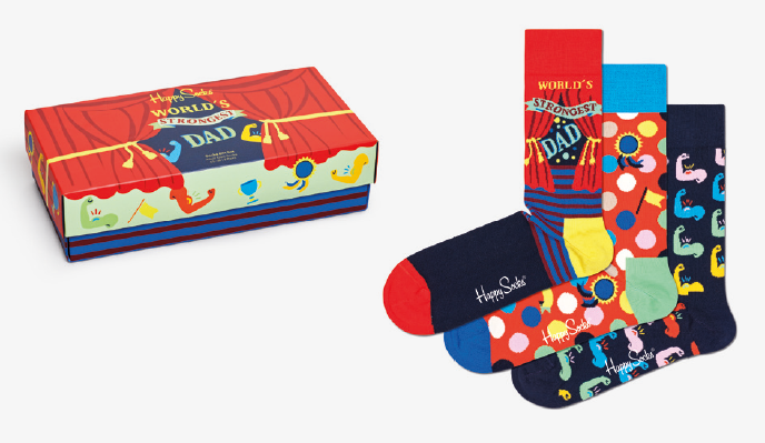 Носки Happy socks 3-Pack Super Dad Socks Gift Set XFAT08 0200, размер 29