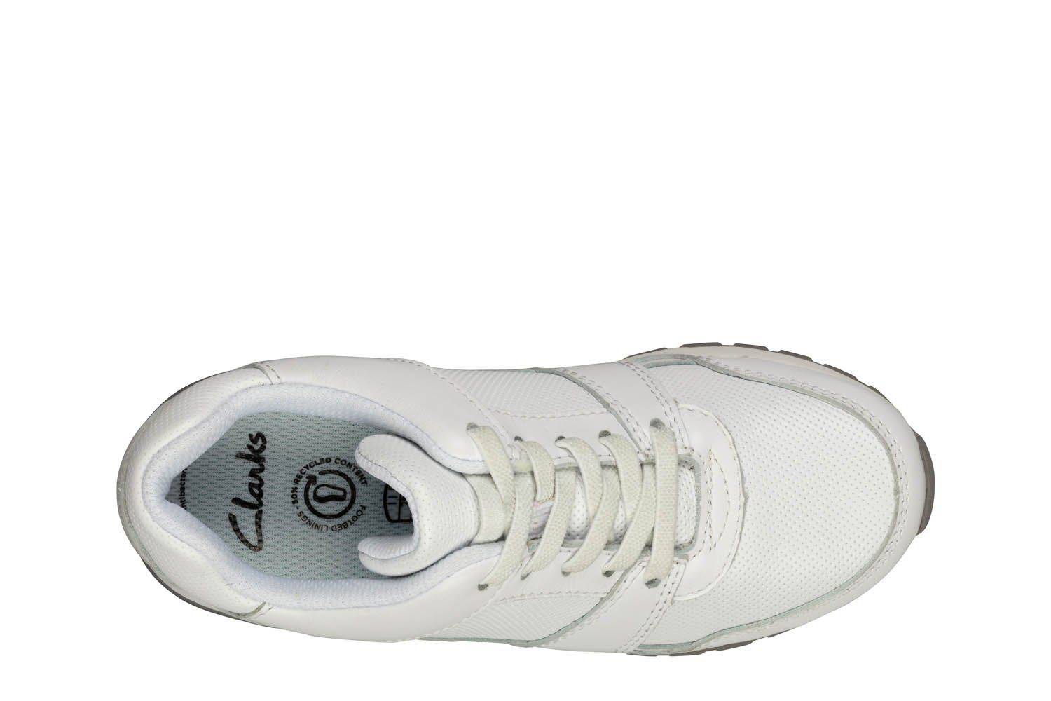 Детские кроссовки Clarks (Retro Run K 26158404), белые, цвет белый, размер 31 - фото 6