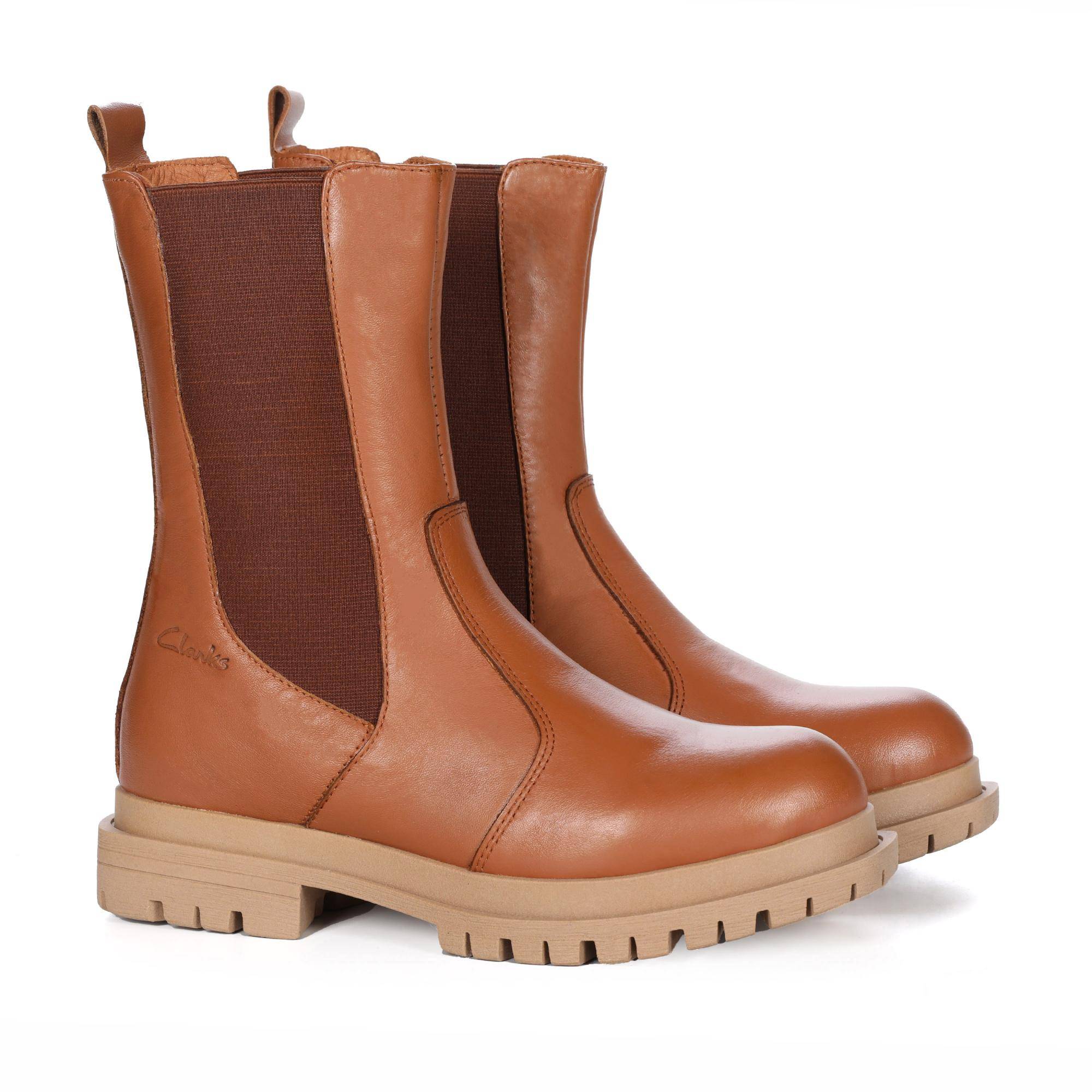 

Женские челси Clarks, коньячные, Серый