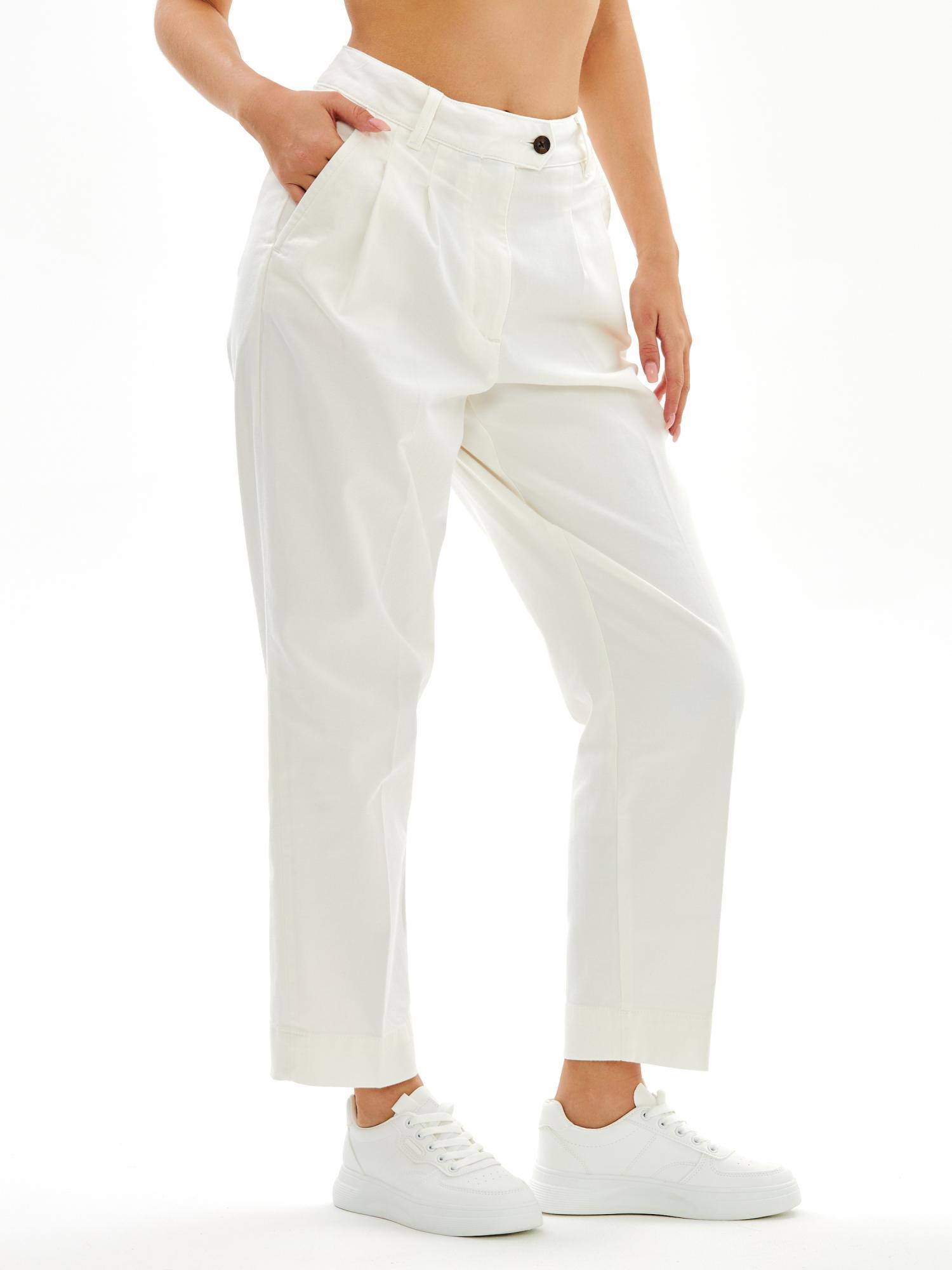 Женские брюки чинос Gant, белые, цвет белый, размер 38 - фото 1