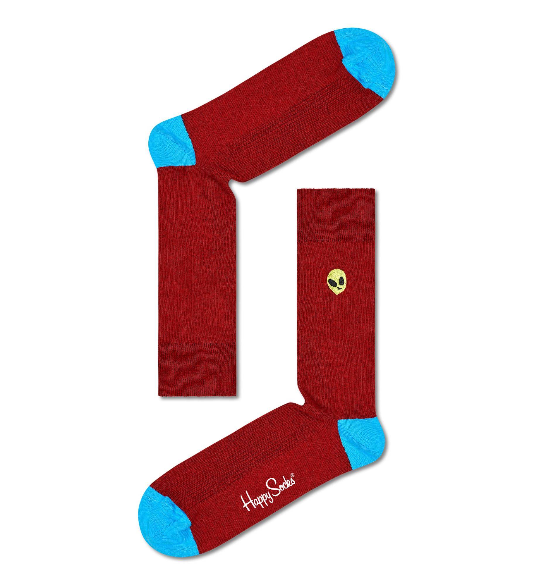 Носки Happy socks Ribbed Embroidery Alien Sock REALI01 4500, размер 29 - фото 1