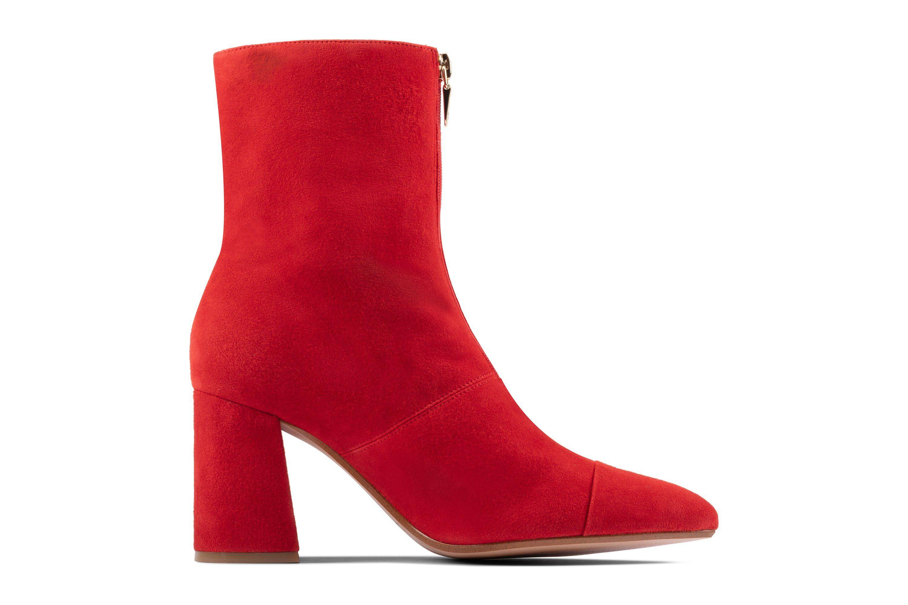 

Женские полусапоги Clarks, красные, Красный