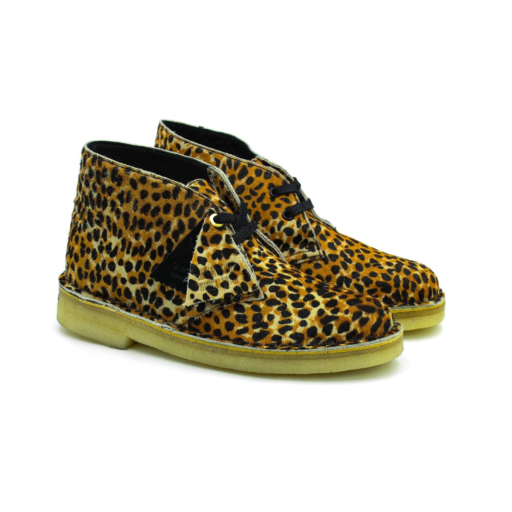 clarks leopard desert boots