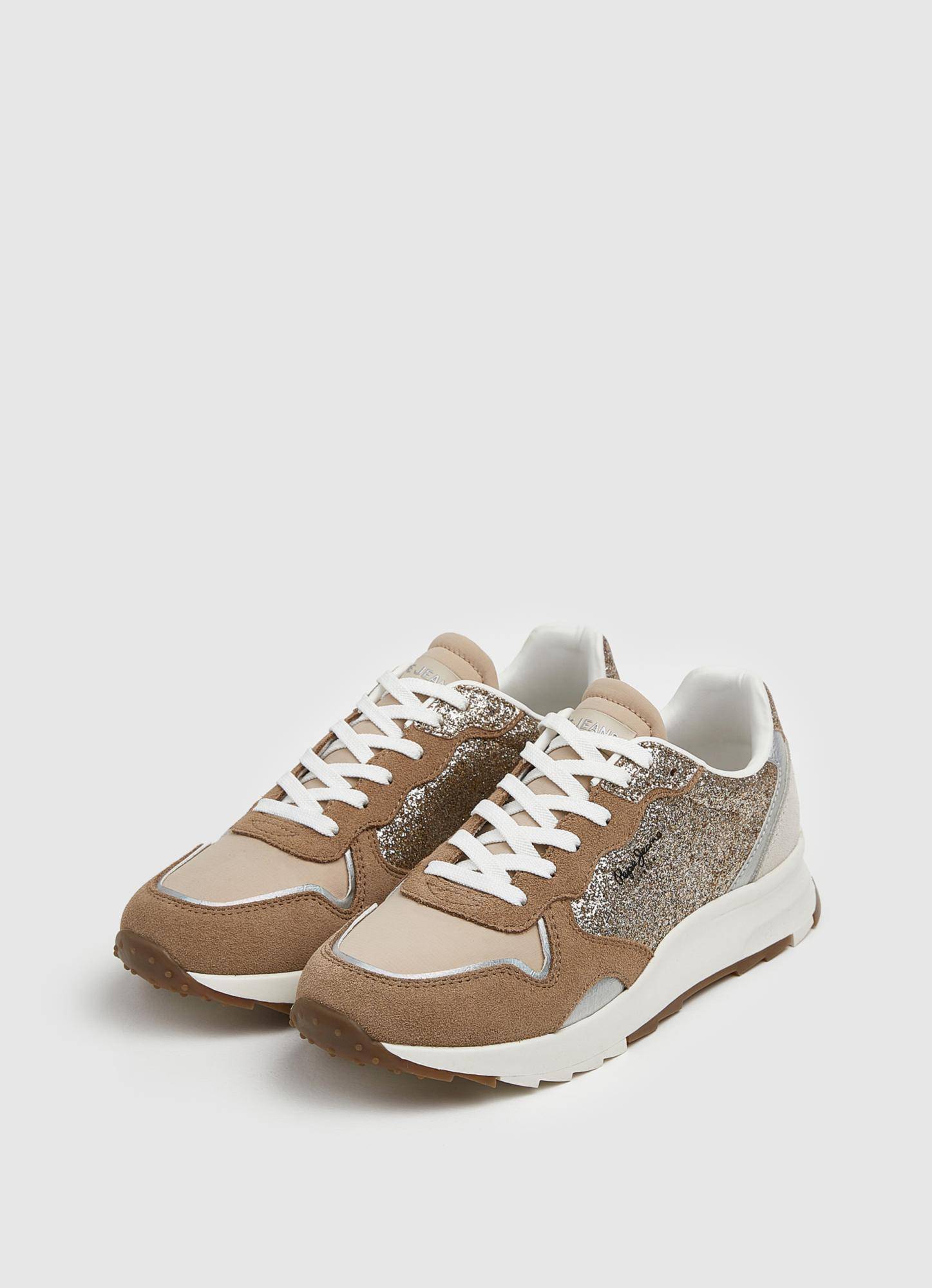 

Женские кроссовки Pepe Jeans London (JOY STAR GLAM s_PLS31369), песочные, Песочный