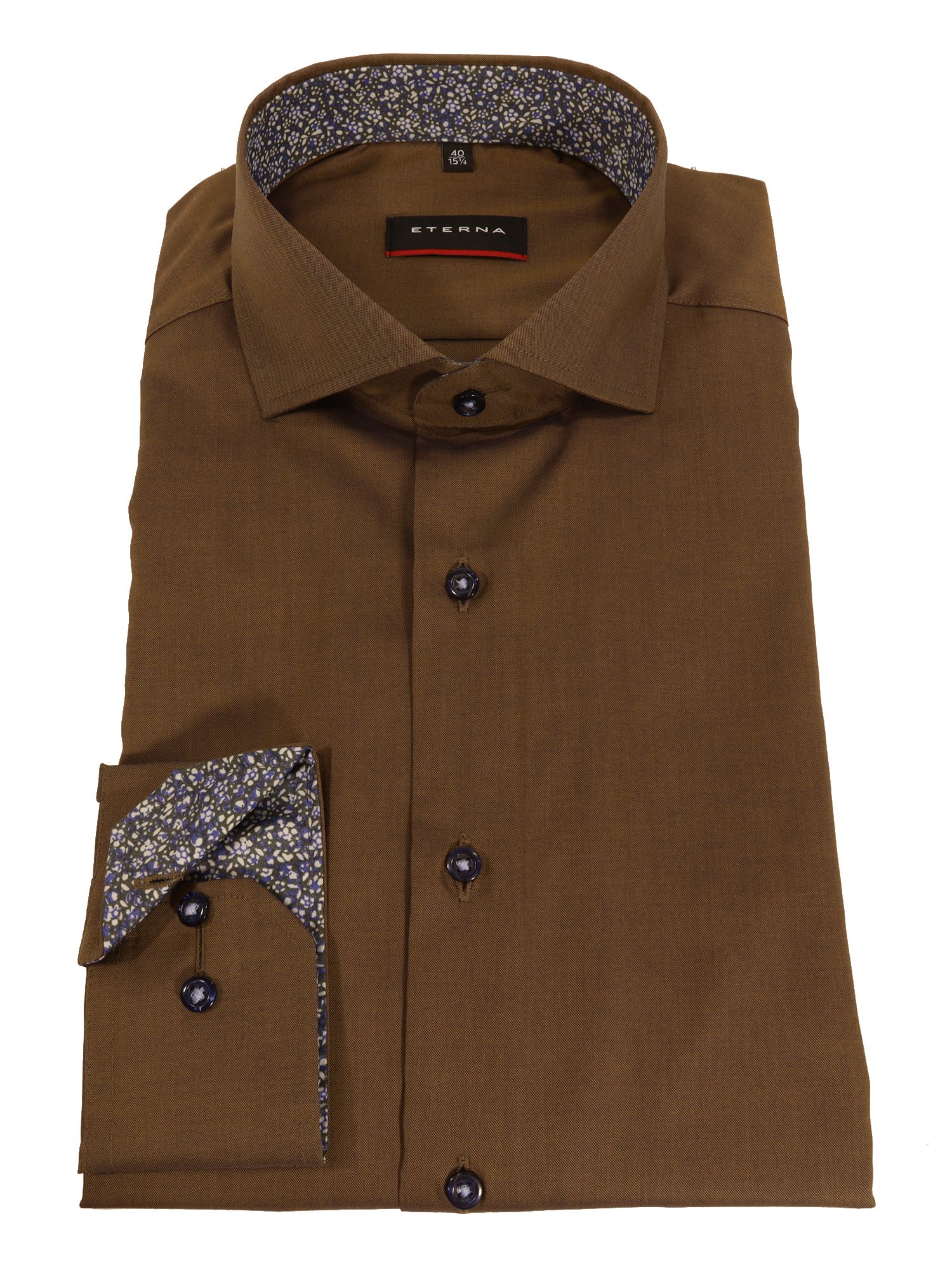 Мужская рубашка ETERNA, коричневая, цвет коричневый, размер 44 - фото 2