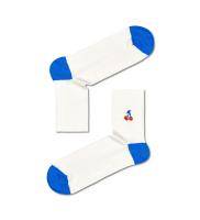 Ribbed Embroidery Cherry 1/2 Crew Sock RECHE13 - Ribbed Embroidery Cherry 1/2 Crew Sock RECHE13