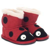 Детские ботинки из овчины (угги) EMU Australia(Ladybird Walker B10317), красные, арт: B10317