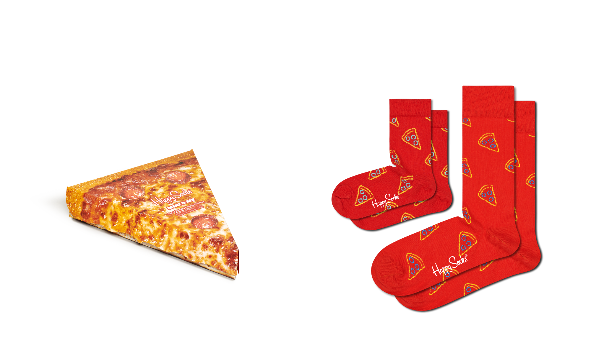 Носки Happy socks 2-Pack Pizza Socks Gift Set XKPIZ02 4300, размер 36/2-3Y - фото 1