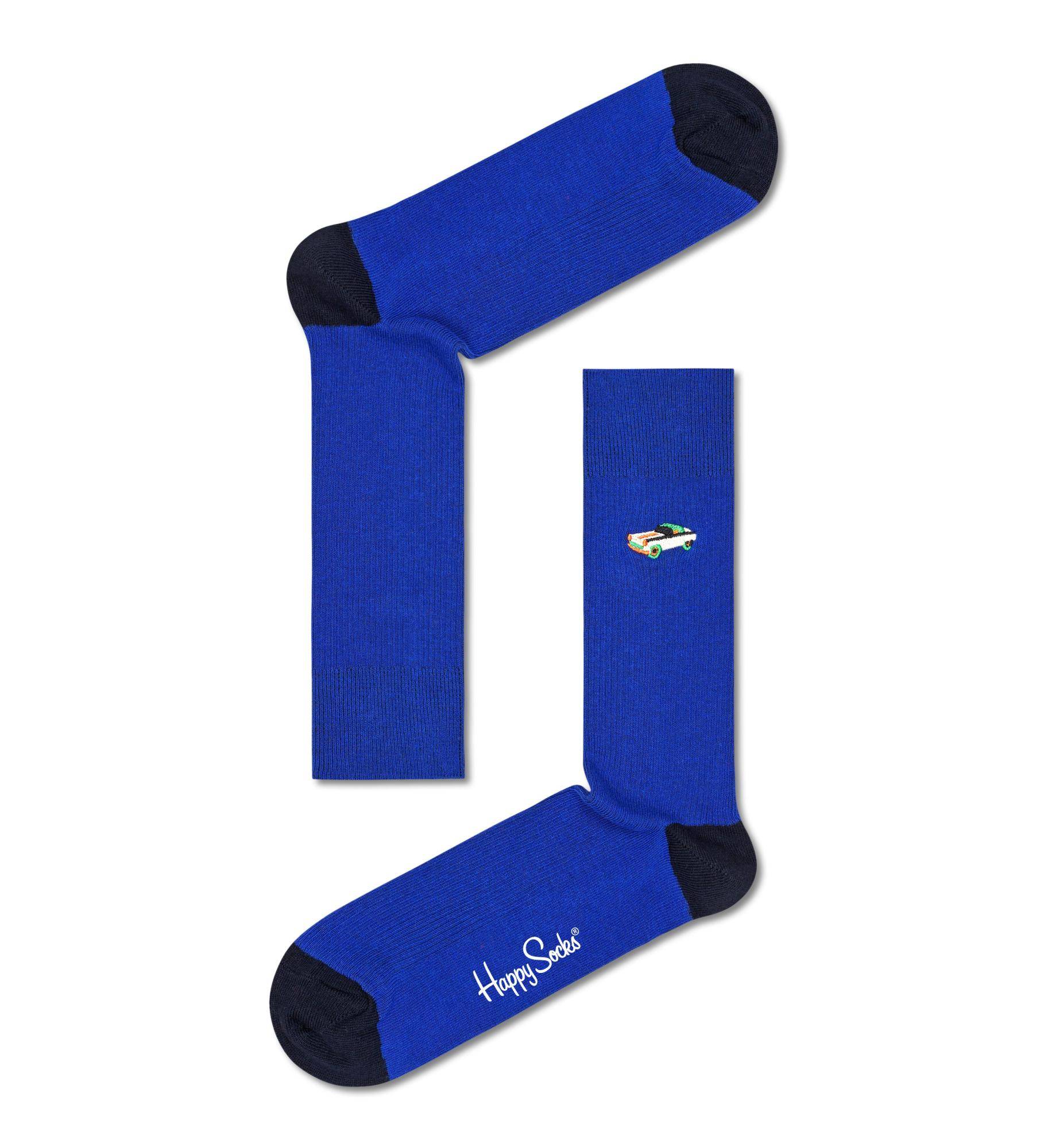 Носки Happy socks Ribbed Embroidery Car Sock RECAR01 6300, размер 25 - фото 1