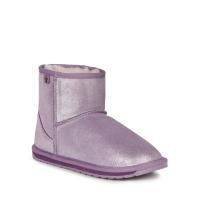 Детские полусапоги из овчины (угги) EMU Australia(Wallaby Mini Metallic Teens T12358), фиолетовые, арт: T12358