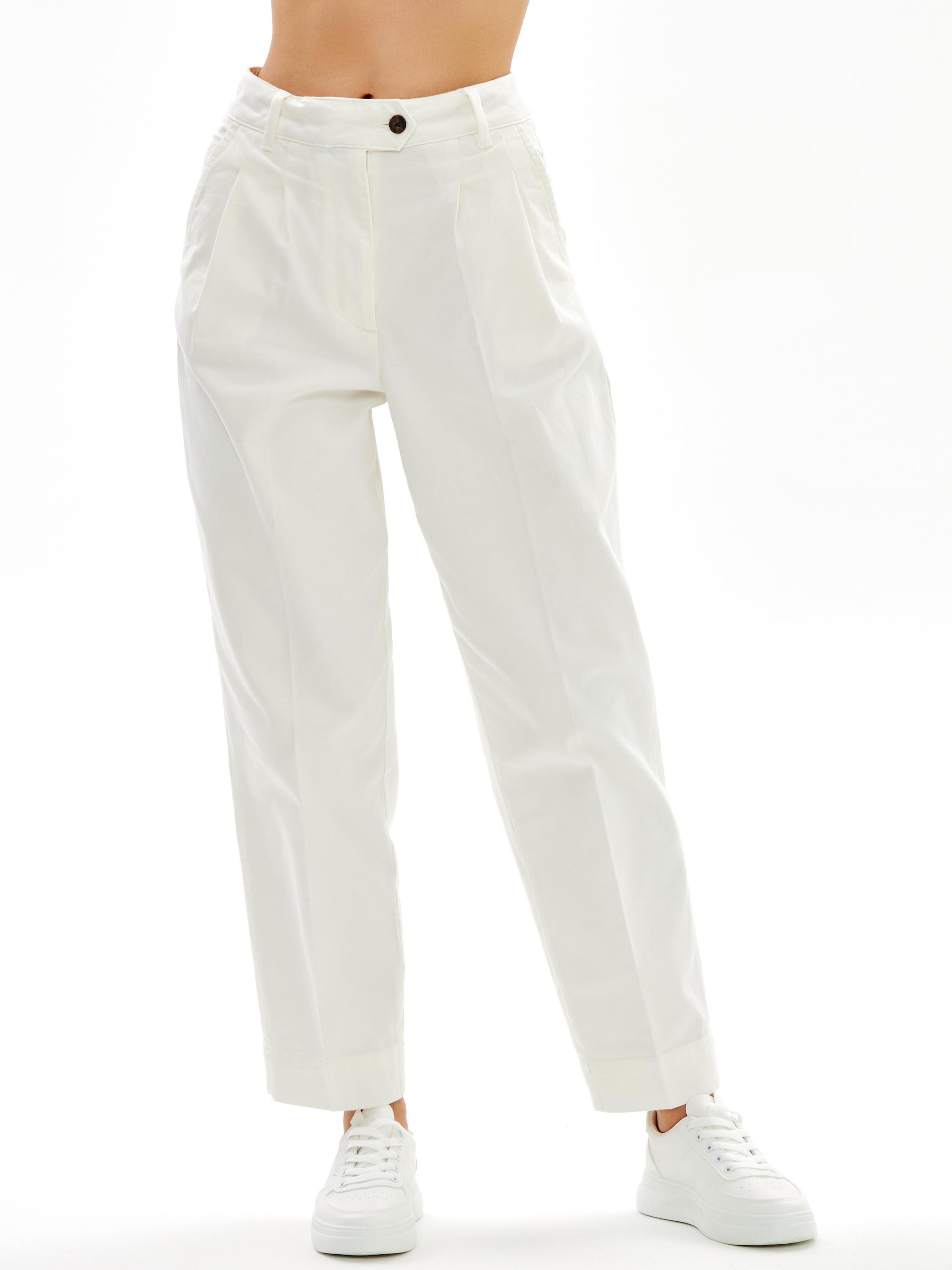 Женские брюки чинос Gant, белые, цвет белый, размер 38 - фото 3