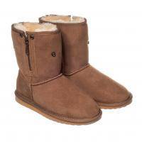 Женские полусапоги из овчины (угги) EMU Australia(Stinger Lo Zip W12072), коричневые, арт: W12072