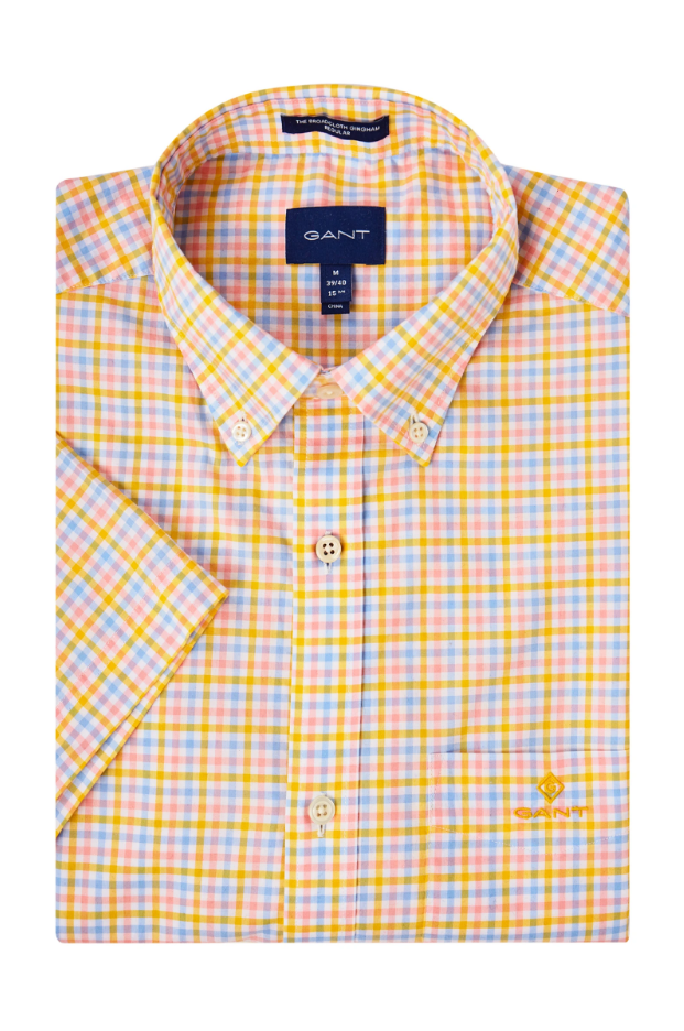 Мужская рубашка Gant, желтая, цвет желтый, размер 44 - фото 1