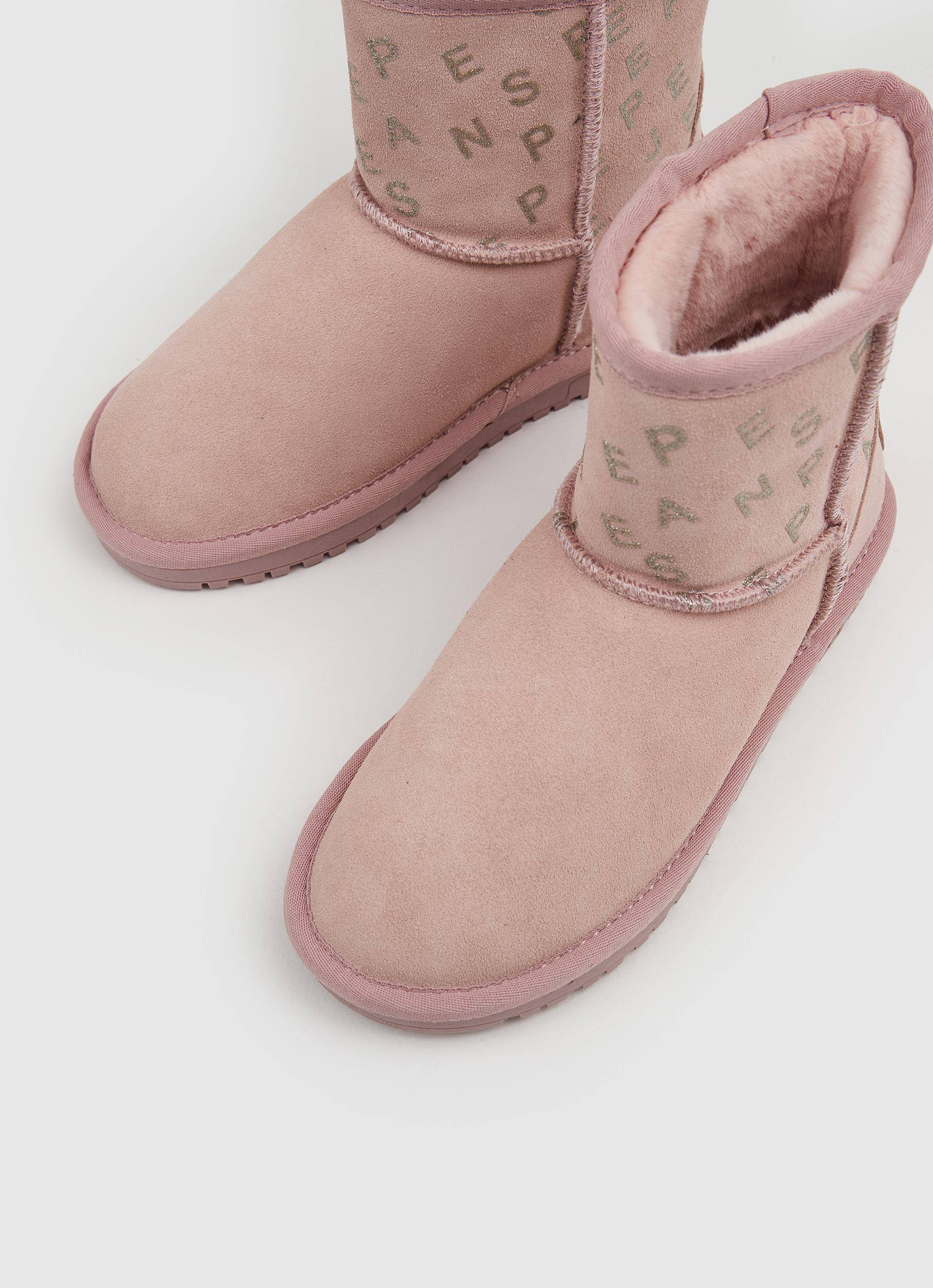 Детские ботинки из овчины (угги) Pepe Jeans London (DISS GIRL LOGY PGS50180), розовые, цвет розовый, размер 32 - фото 7