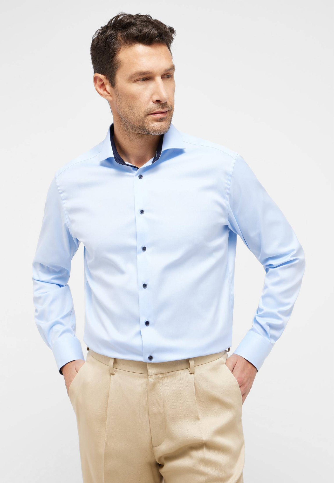 Мужская рубашка ETERNA, голубая, цвет голубой, размер 50 - фото 1
