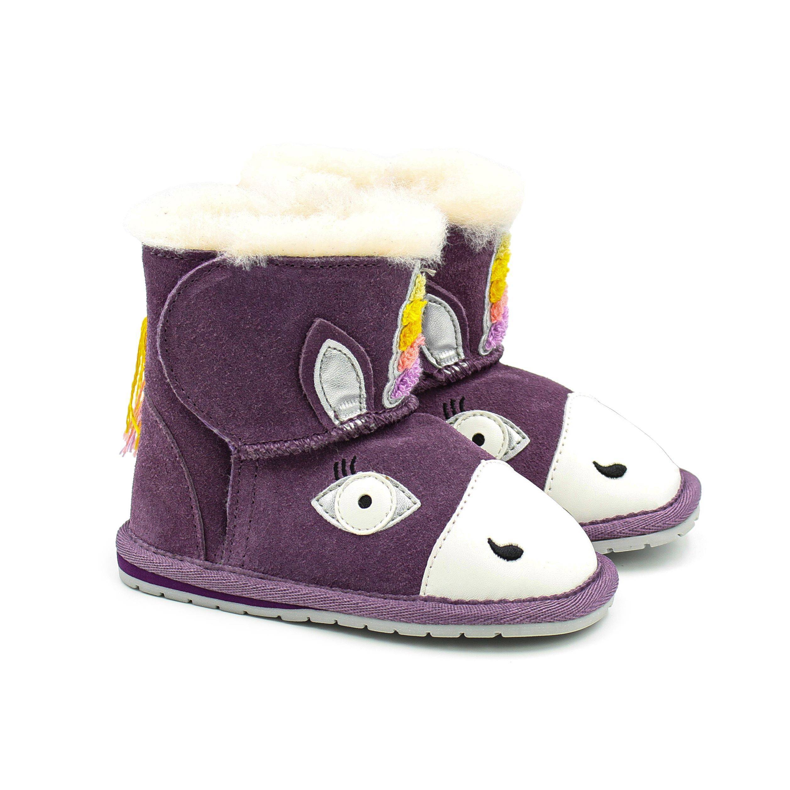 Детские ботинки из овчины (угги) EMU Australia(Magical Unicorn Walker B12409), фиолетовые, цвет фиолетовый, размер 22 - фото 9