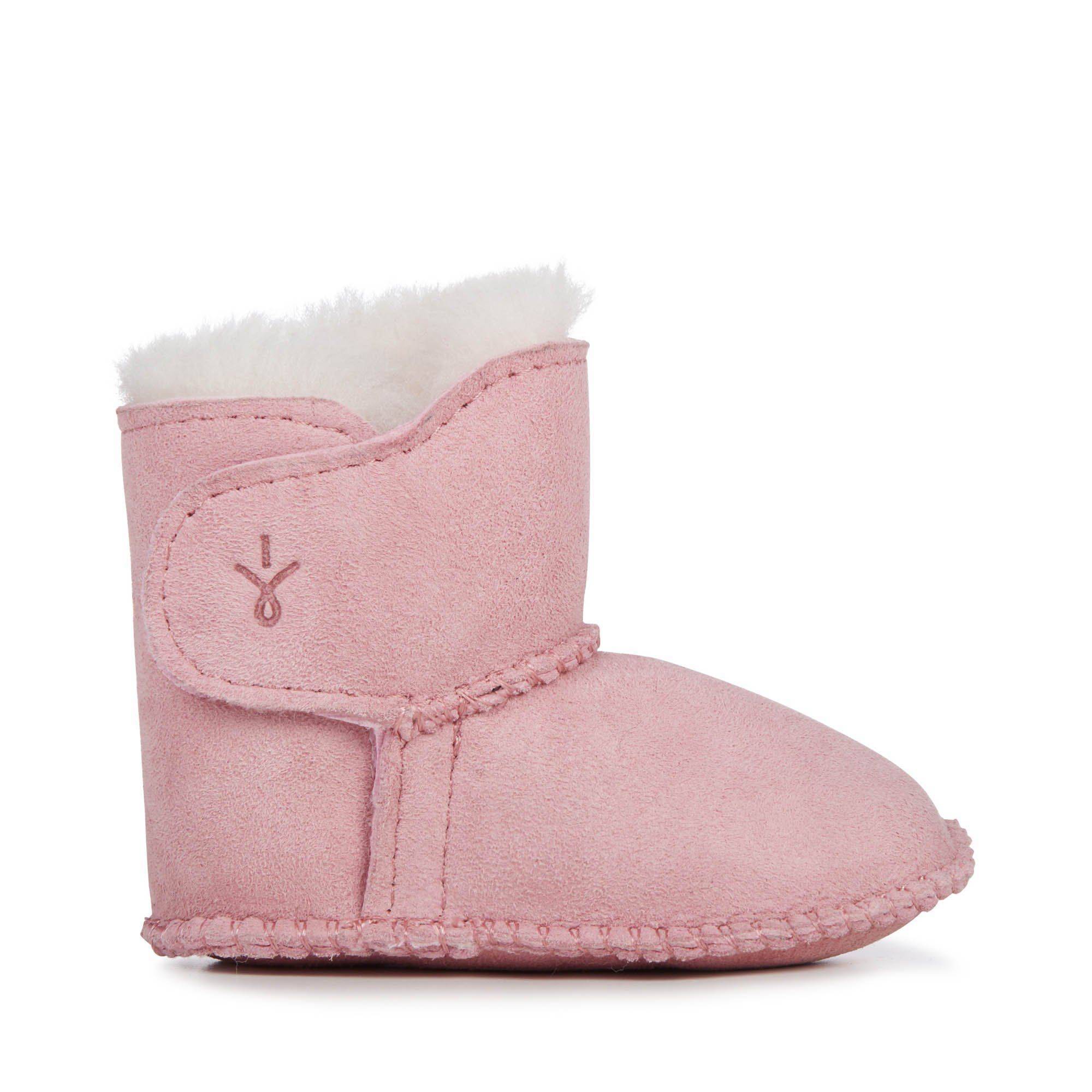 Детские ботинки из овчины (угги) EMU Australia(Baby Bootie B10310), розовые, цвет розовый, размер 16 - фото 2