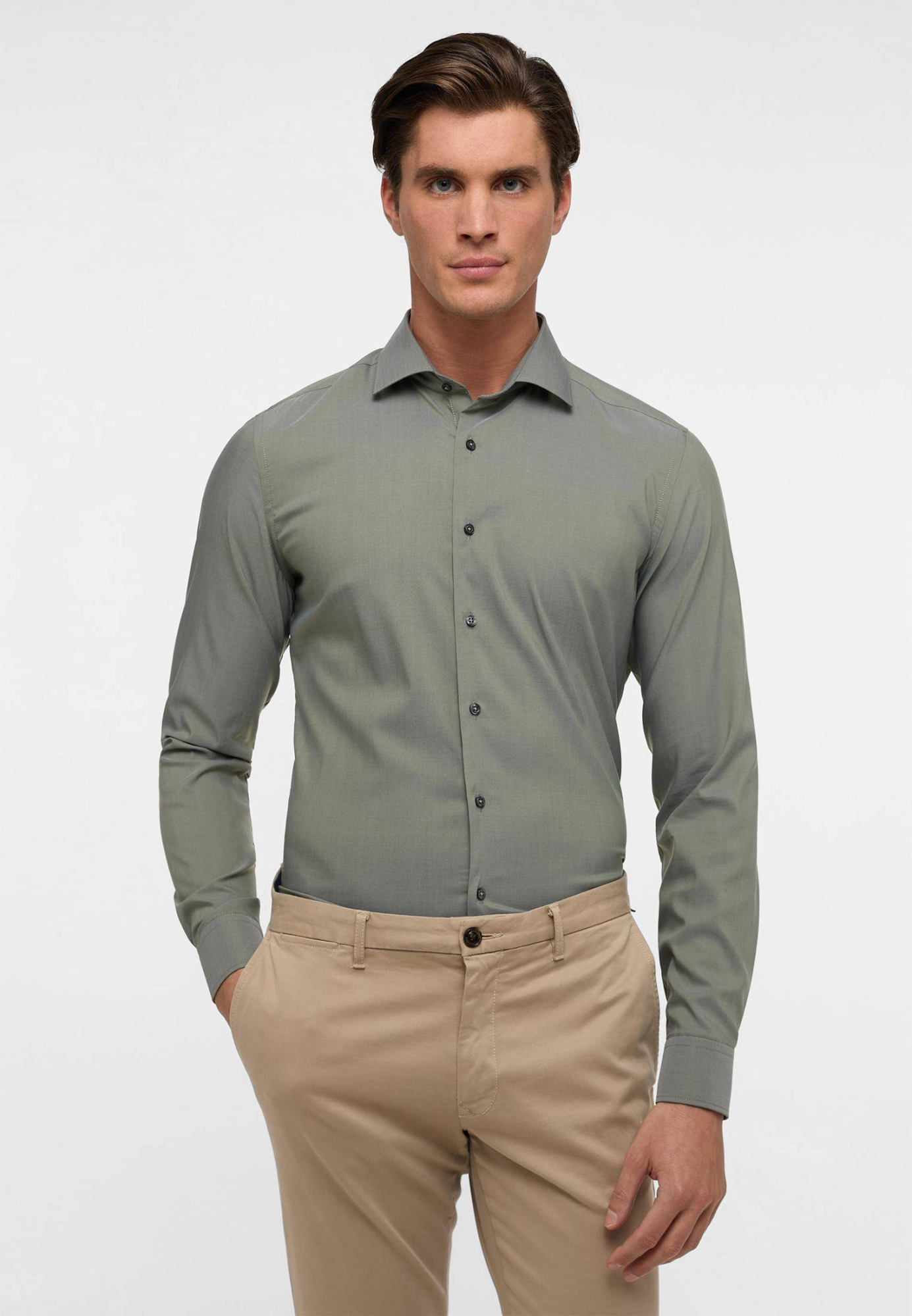 

Мужская рубашка ETERNA, зеленая, Зеленый