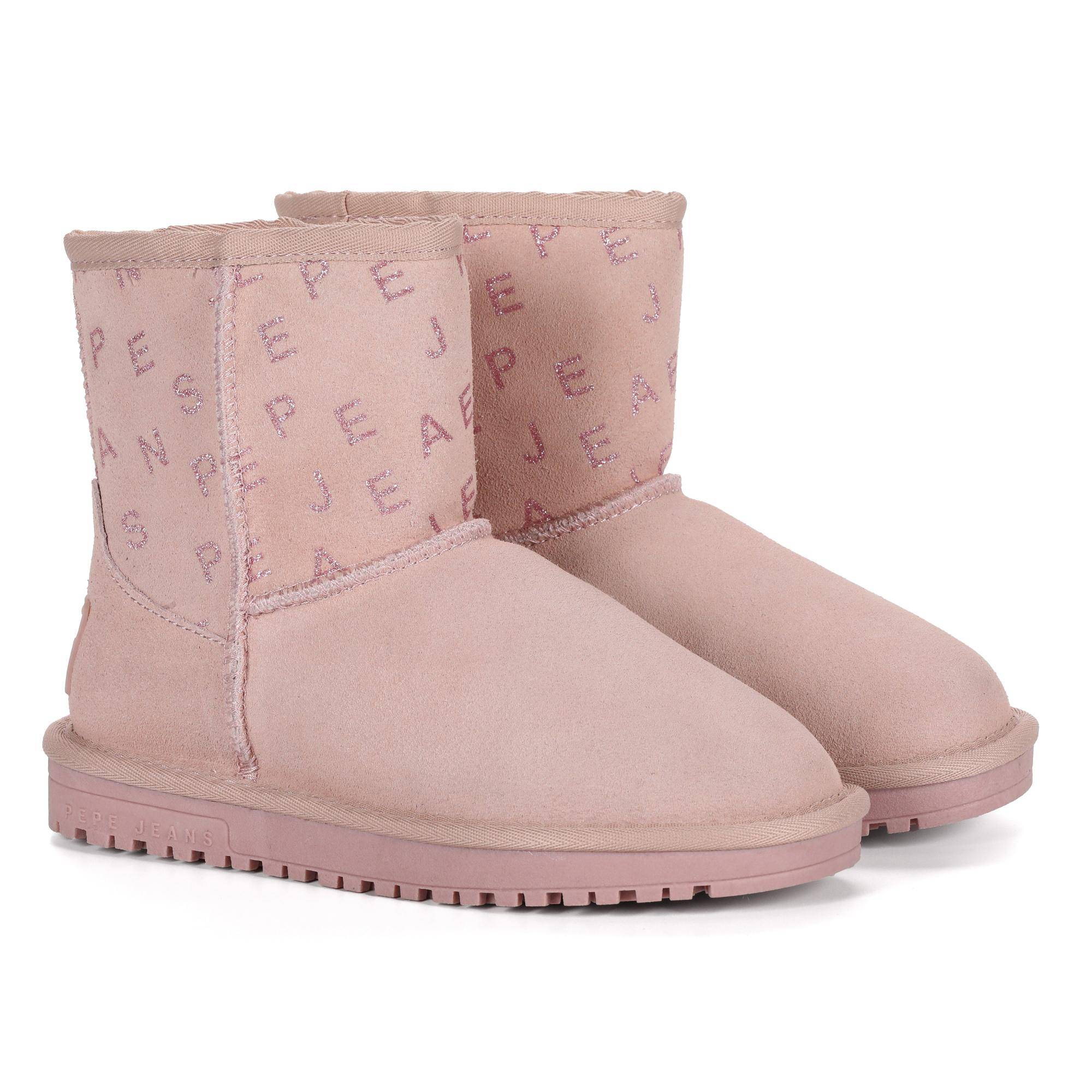 Детские ботинки из овчины (угги) Pepe Jeans London (DISS GIRL LOGY PGS50180), розовые, цвет розовый, размер 32 - фото 1