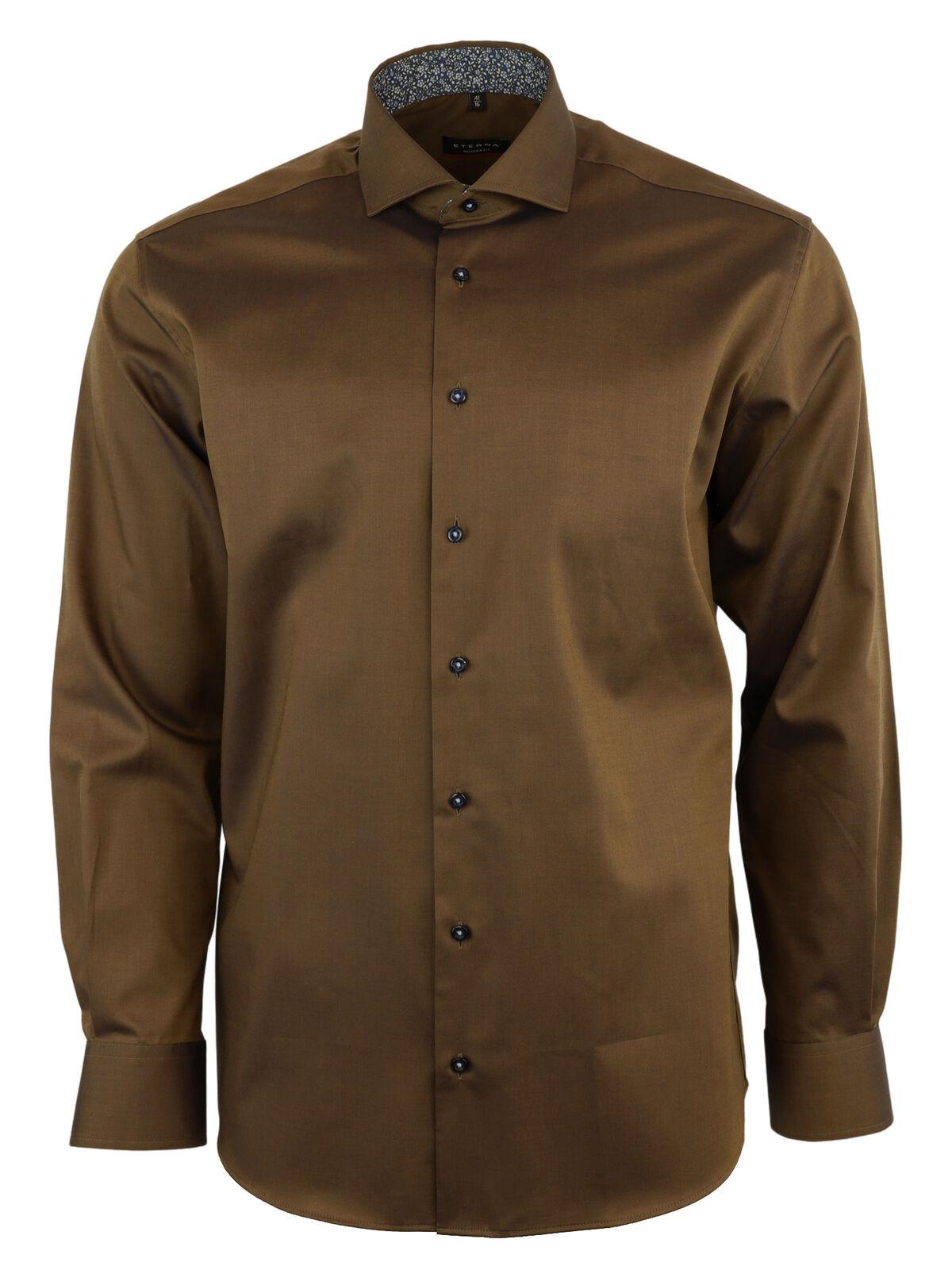 Мужская рубашка ETERNA, коричневая, цвет коричневый, размер 44 - фото 3