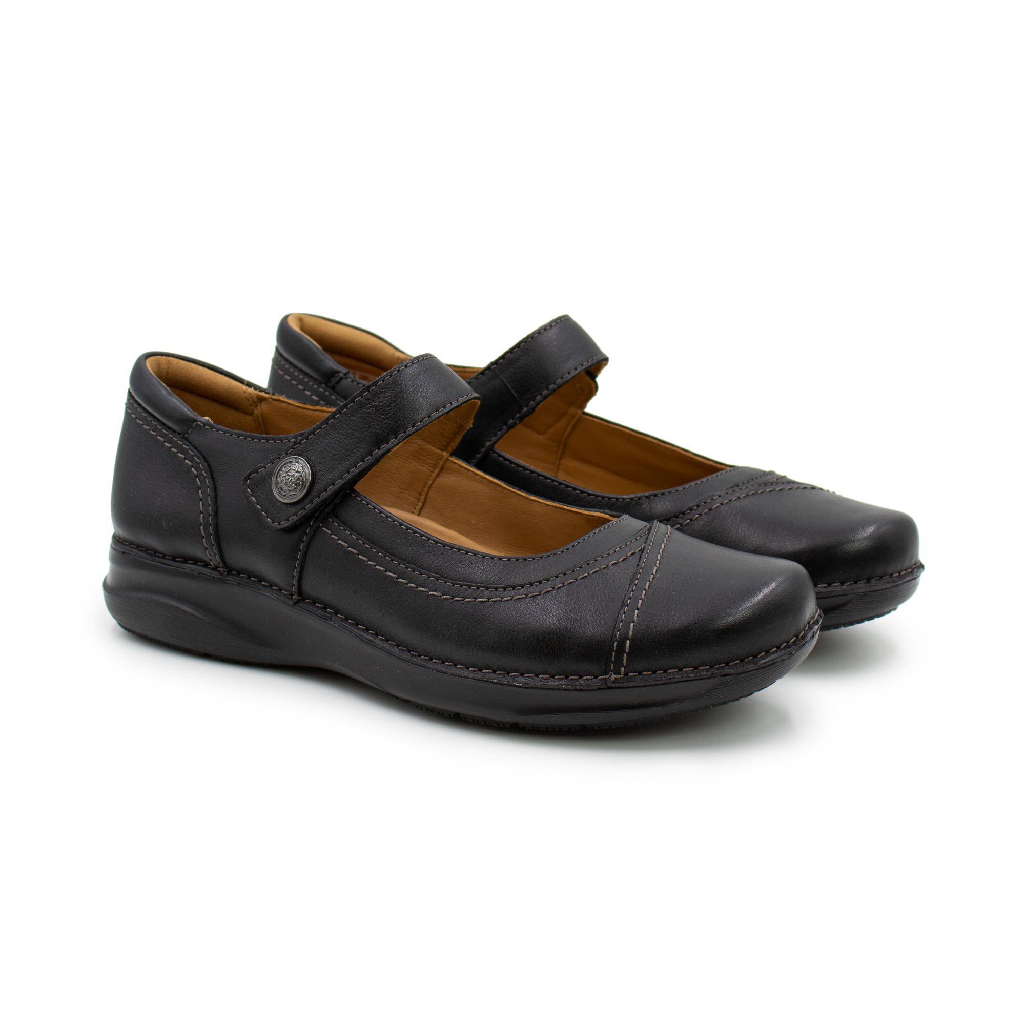 Женские туфли на ремешке Clarks (Appley Walk 26162446), черные черного цвета