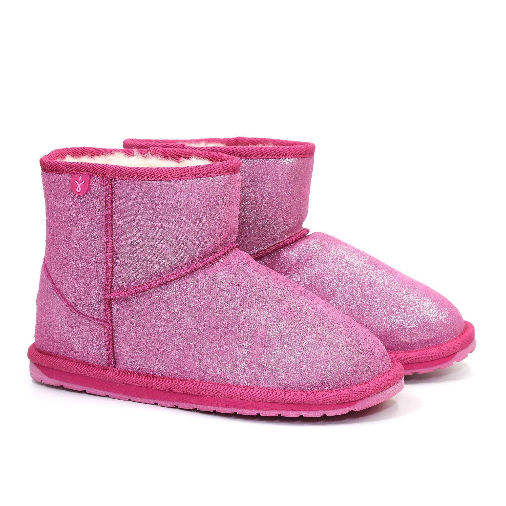 Детские ботинки из овчины (угги) EMU Australia, розовые