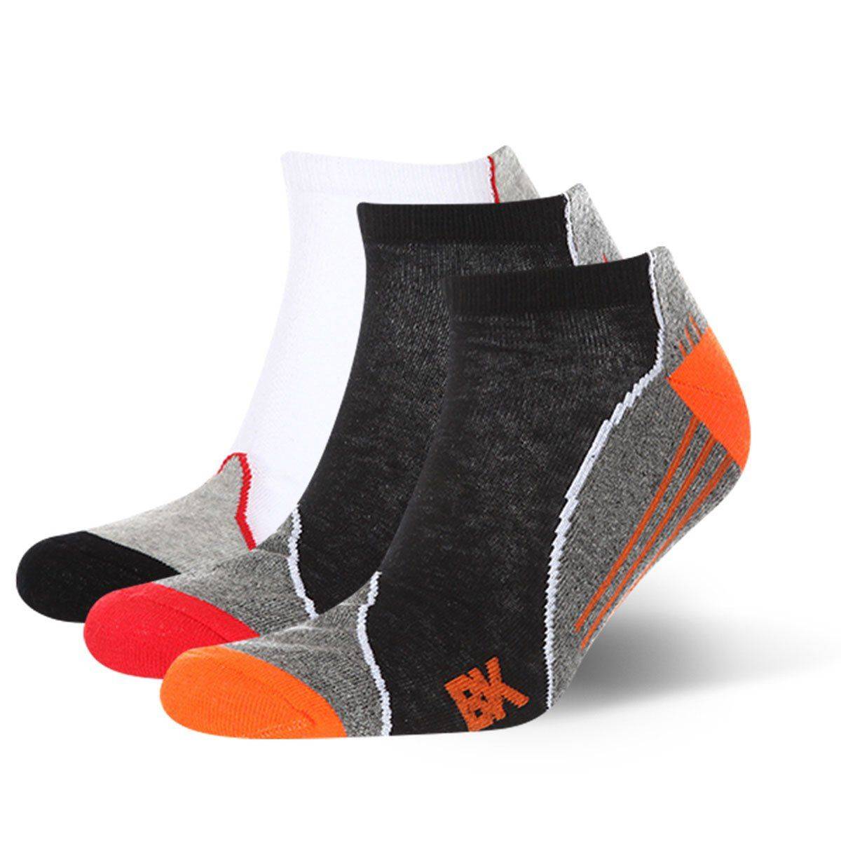 Носки British Knights socks BK sport technic sneaker socks men terry BS44-5165-P3-030405 white/lt grey/black/red