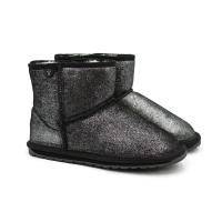 Детские полусапоги из овчины (угги) EMU Australia, черные, арт: T12358
