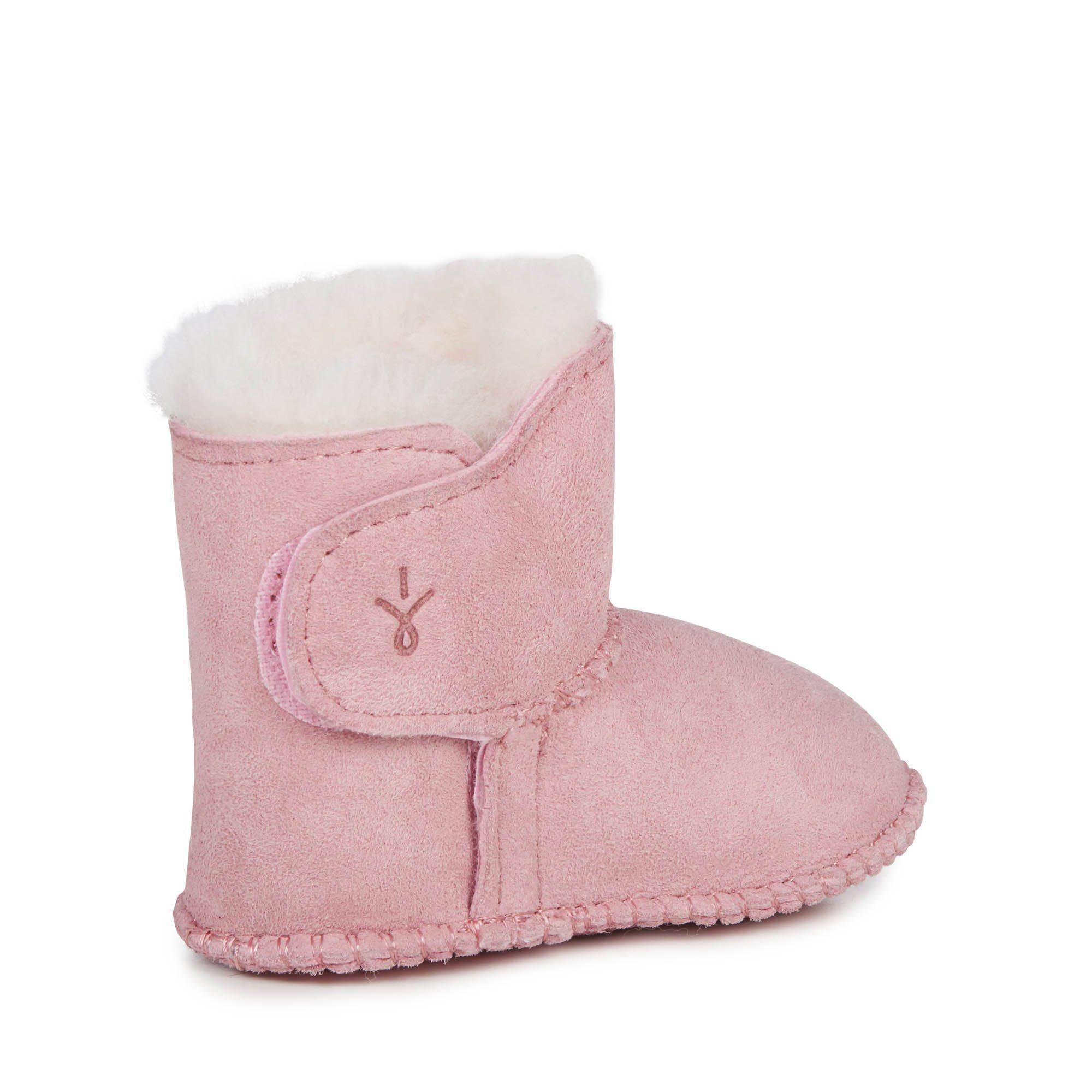 Детские ботинки из овчины (угги) EMU Australia(Baby Bootie B10310), розовые, цвет розовый, размер 16 - фото 3