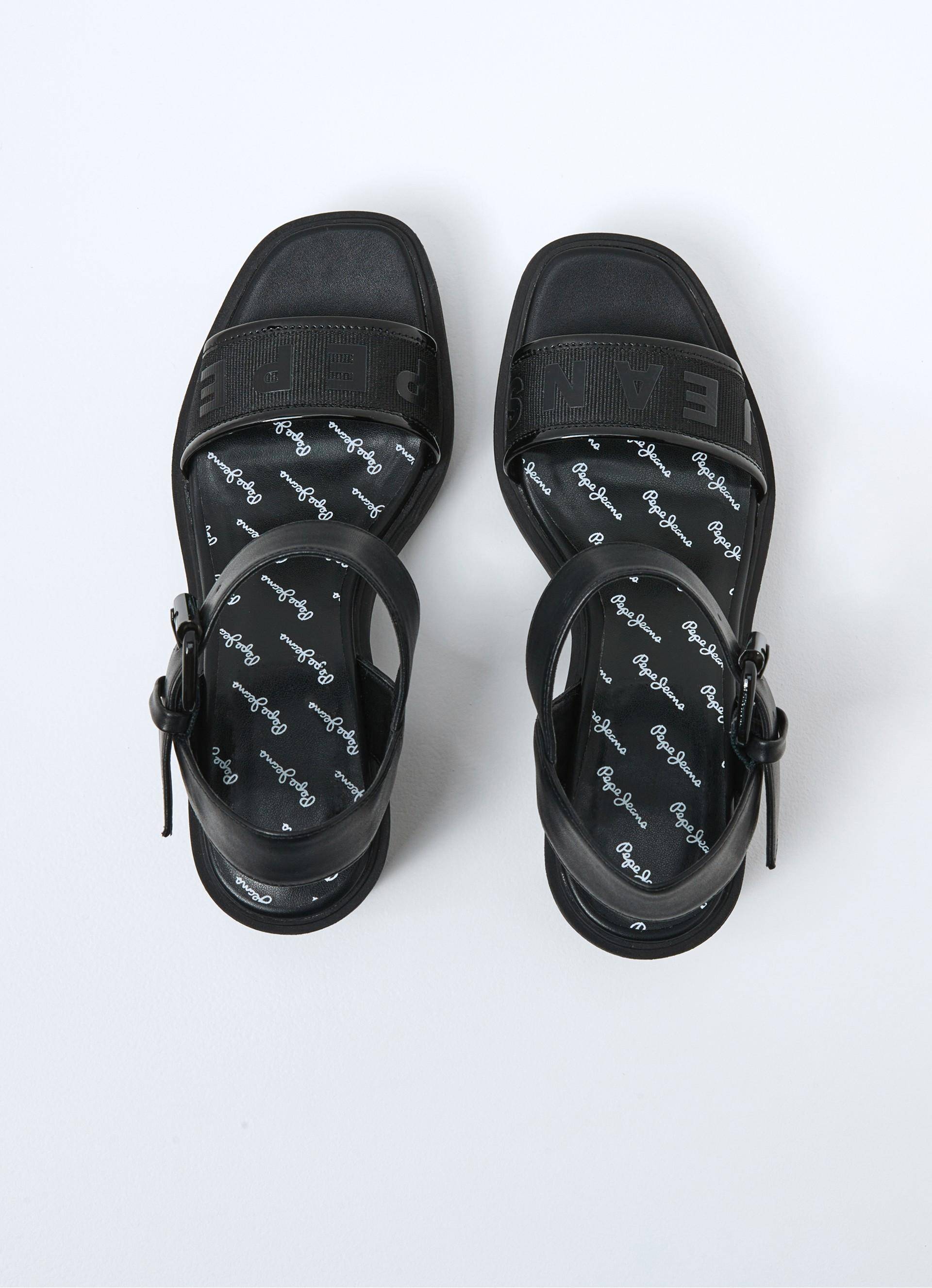 Женские босоножки Pepe Jeans London (CAMELOT LOGO PLS90539), черные, цвет черный, размер 41 - фото 3