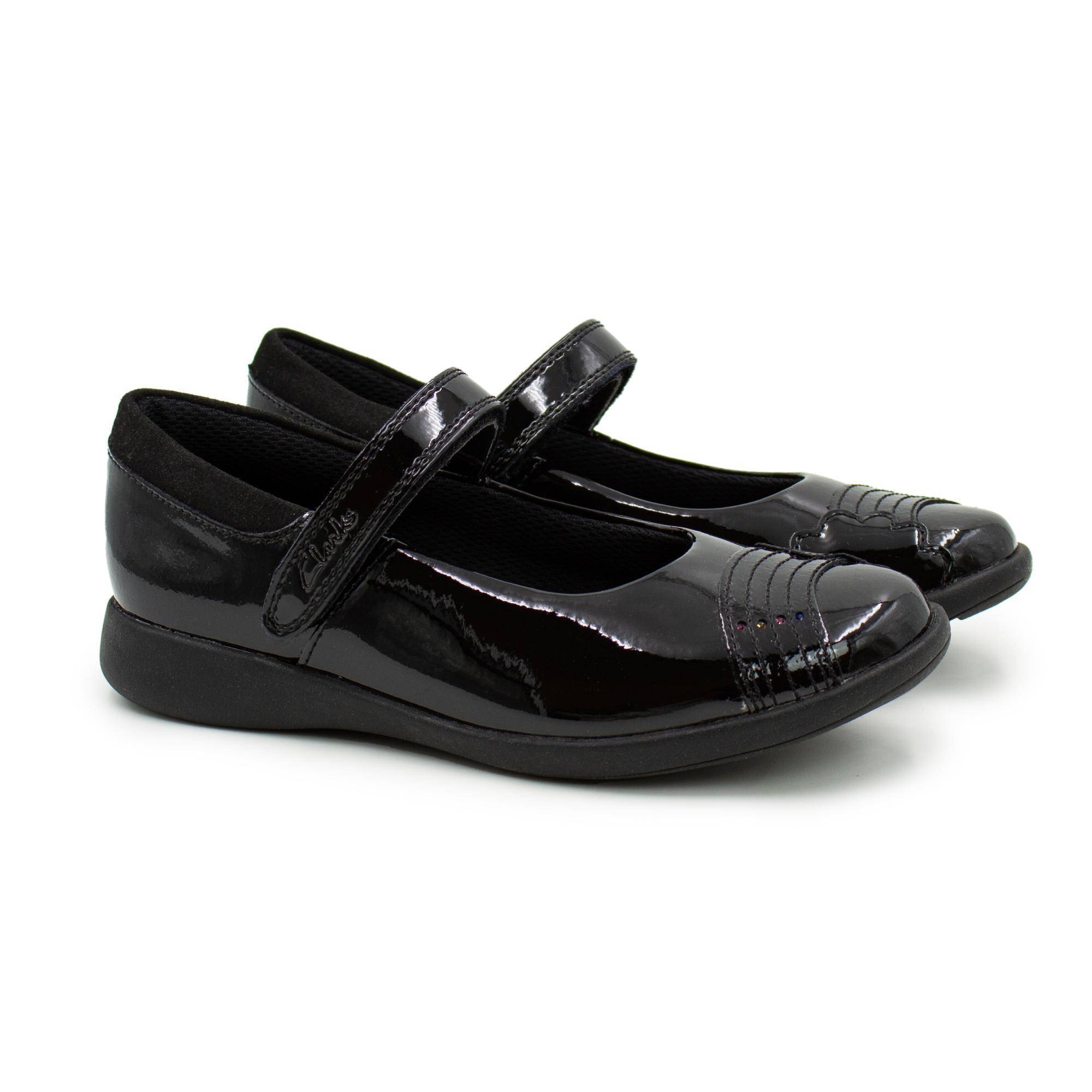 Детские туфли на ремешке Clarks (Etch Beam K 26161175), черные, цвет черный, размер 31 - фото 1