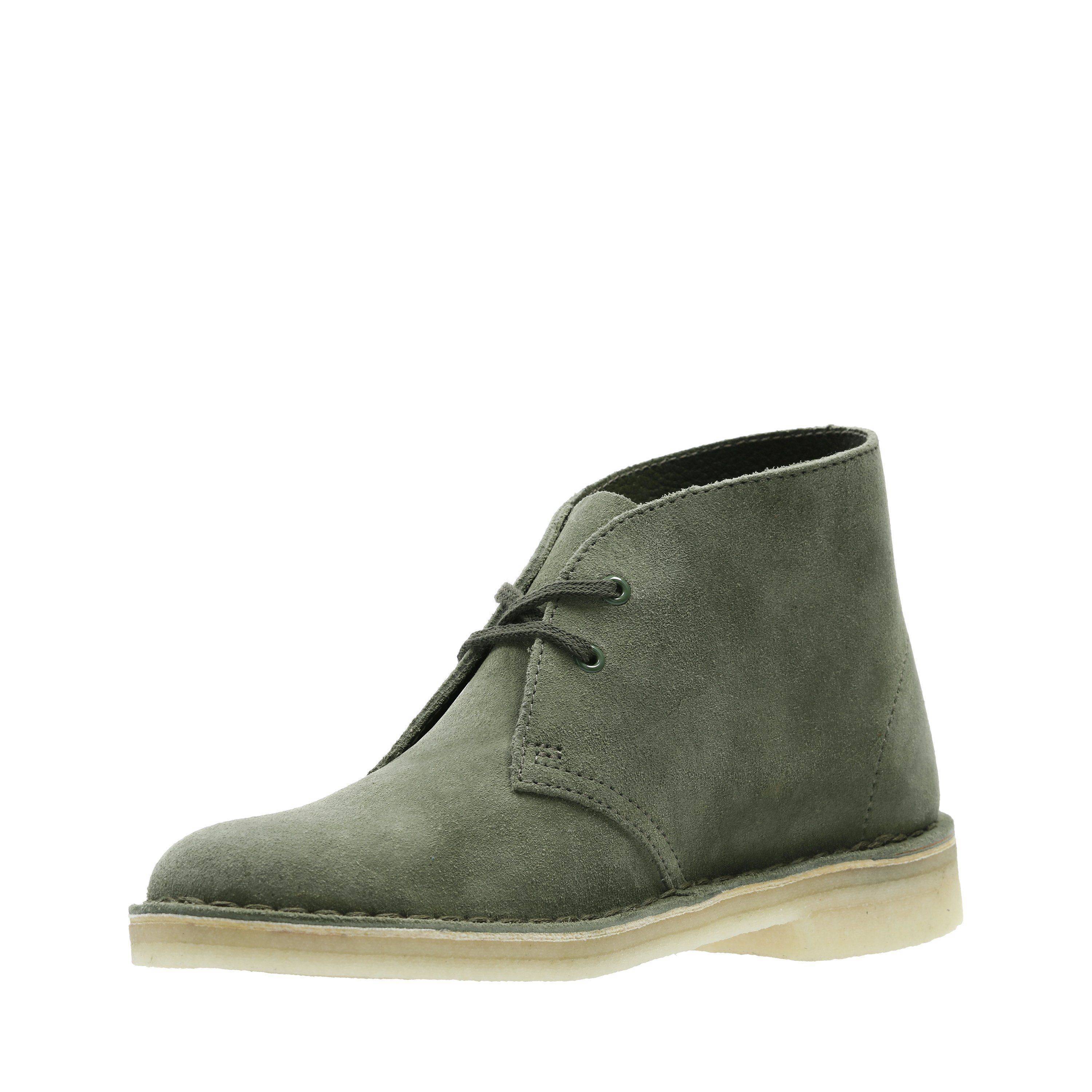 olive green clarks desert boots