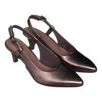 Женские туфли с закрытым мыском/открытой пяткой Clarks, серебряные, арт: 26140027
