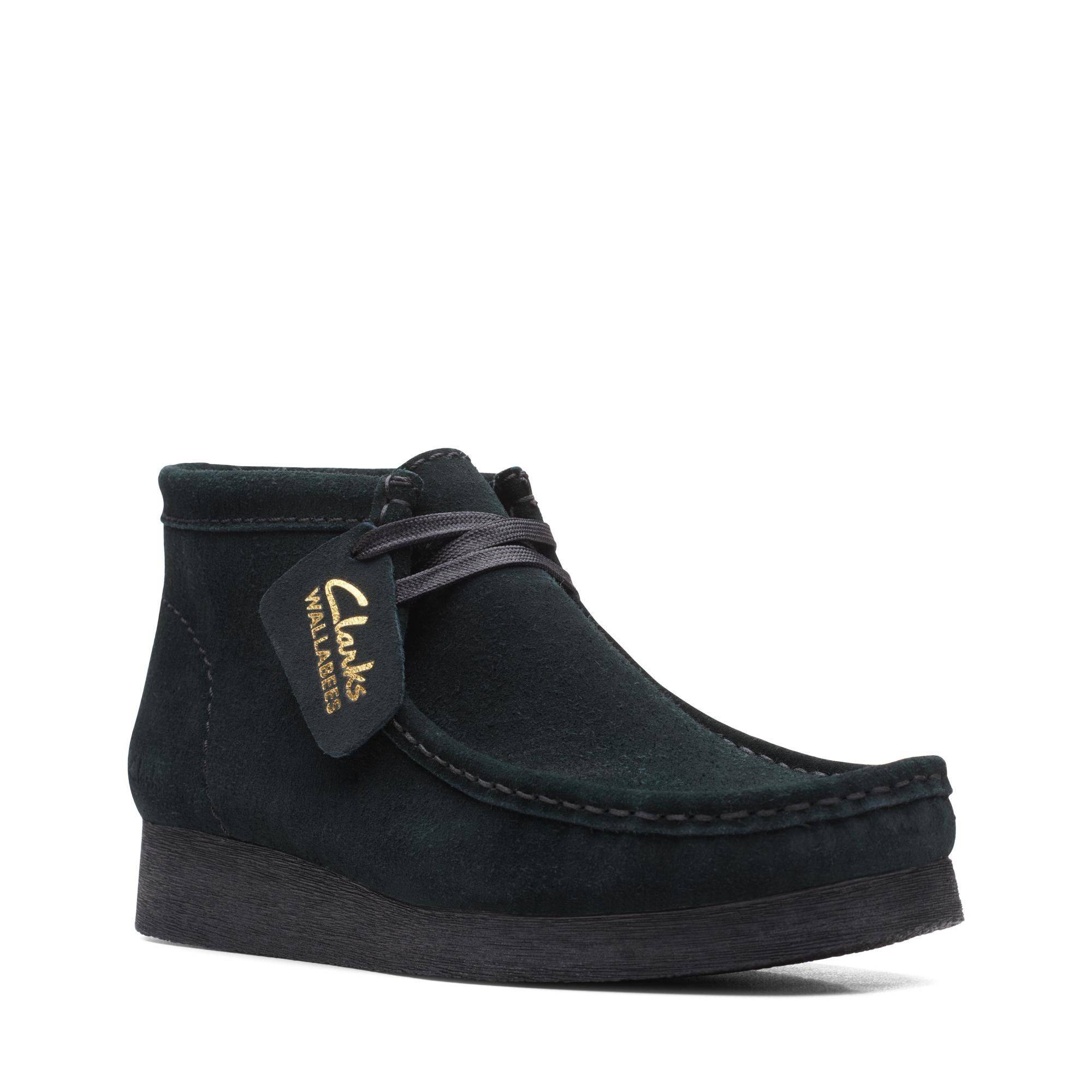 Clarks wallabee black best sale