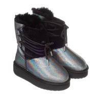 Женские полусапоги из овчины (угги) EMU Australia, черные, арт: W12067