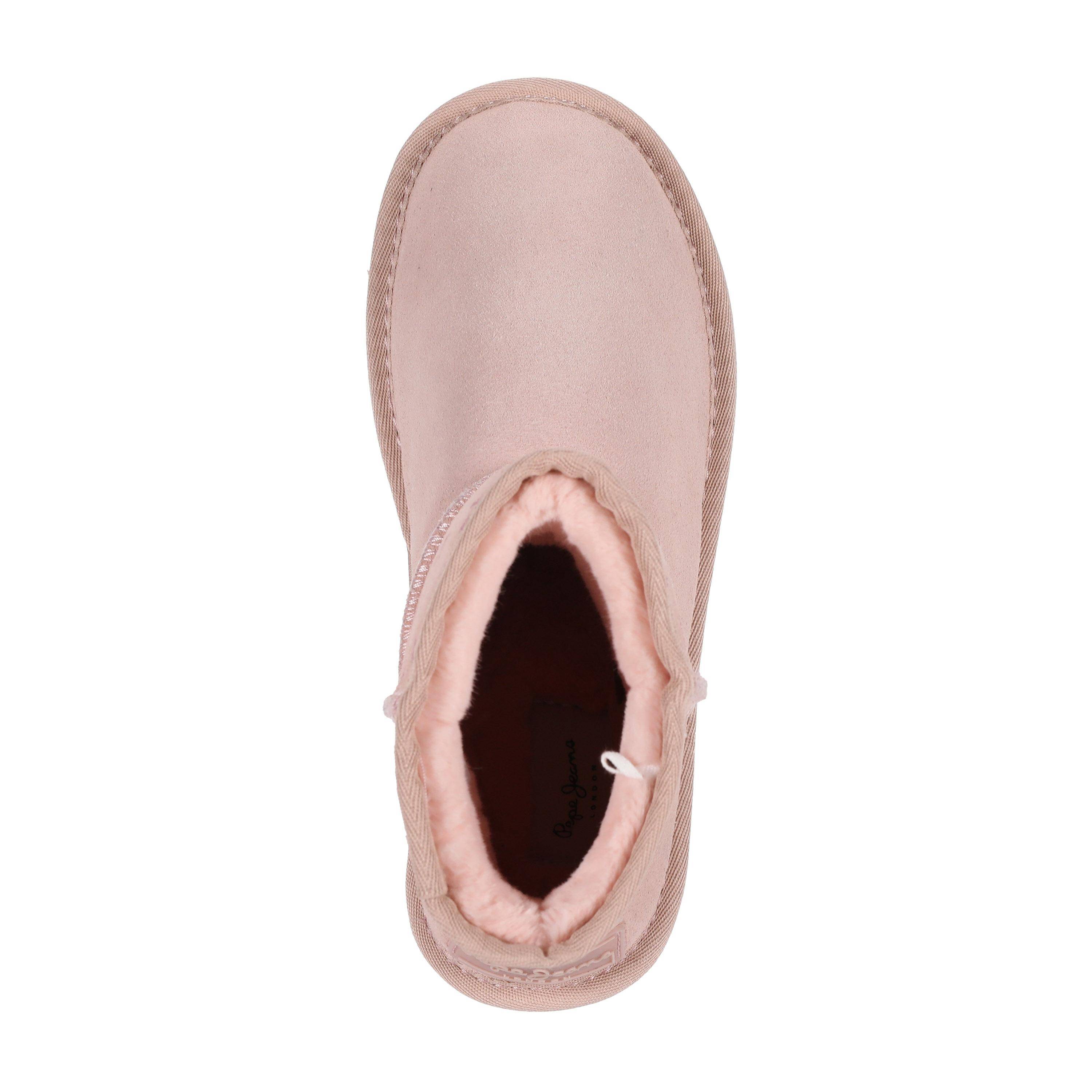 Детские ботинки из овчины (угги) Pepe Jeans London (DISS GIRL LOGY PGS50180), розовые, цвет розовый, размер 32 - фото 4