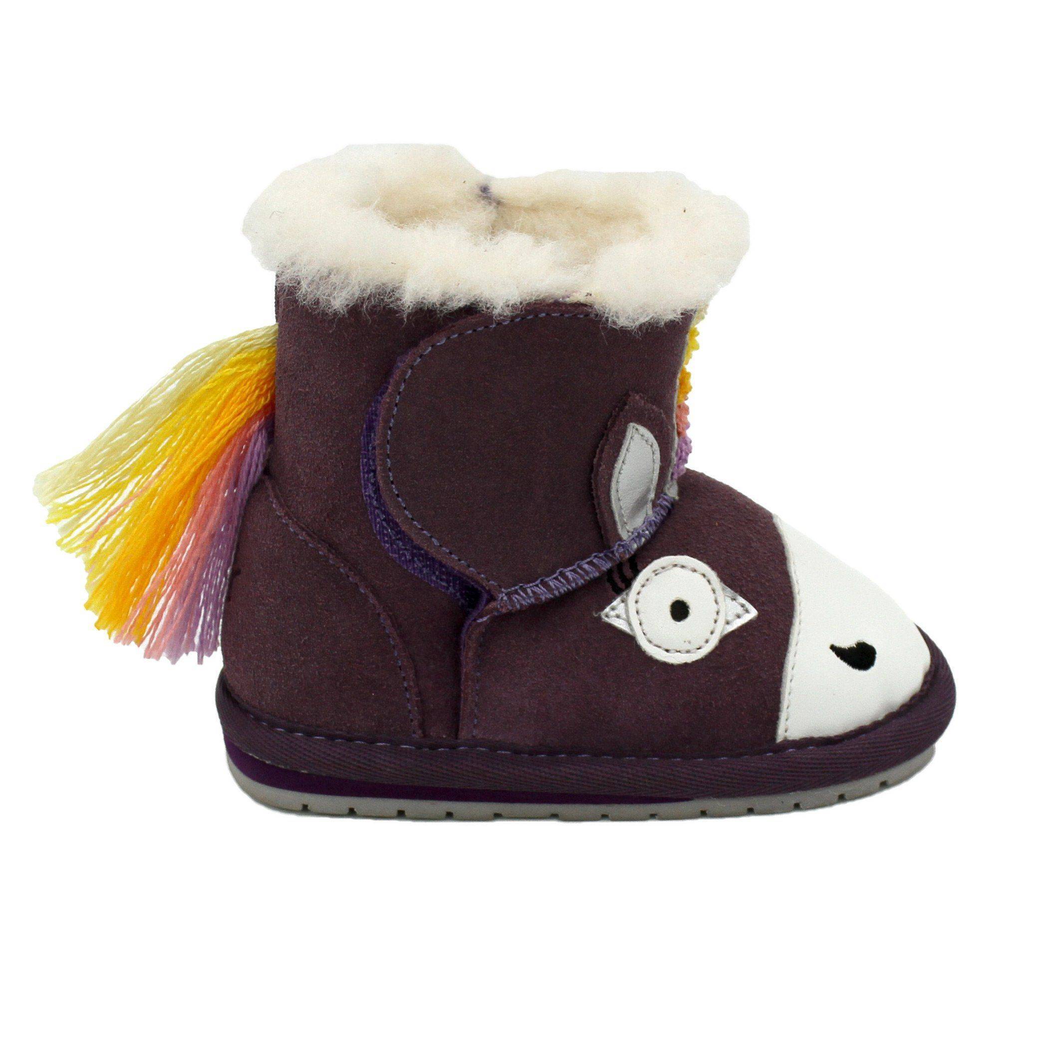 Детские ботинки из овчины (угги) EMU Australia(Magical Unicorn Walker B12409), фиолетовые, цвет фиолетовый, размер 19 - фото 7