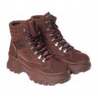 Женские высокие ботинки Buffalo shoes, бордовые, арт: 1284068
