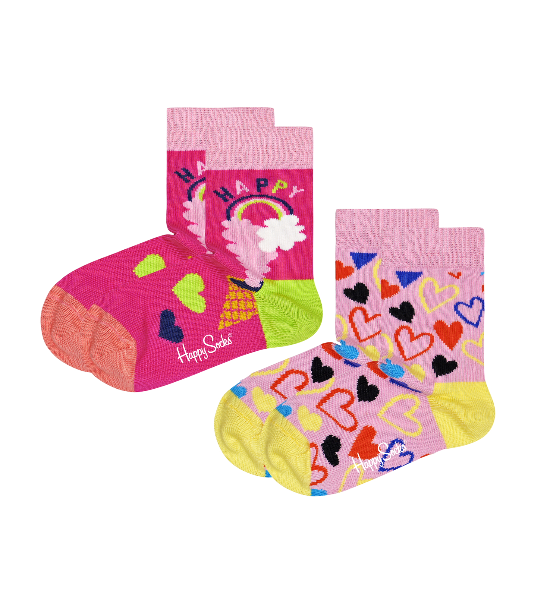 Носки Happy socks 2-pack Kids Happy Love Socks KHAL02 3500, размер 14 - фото 1