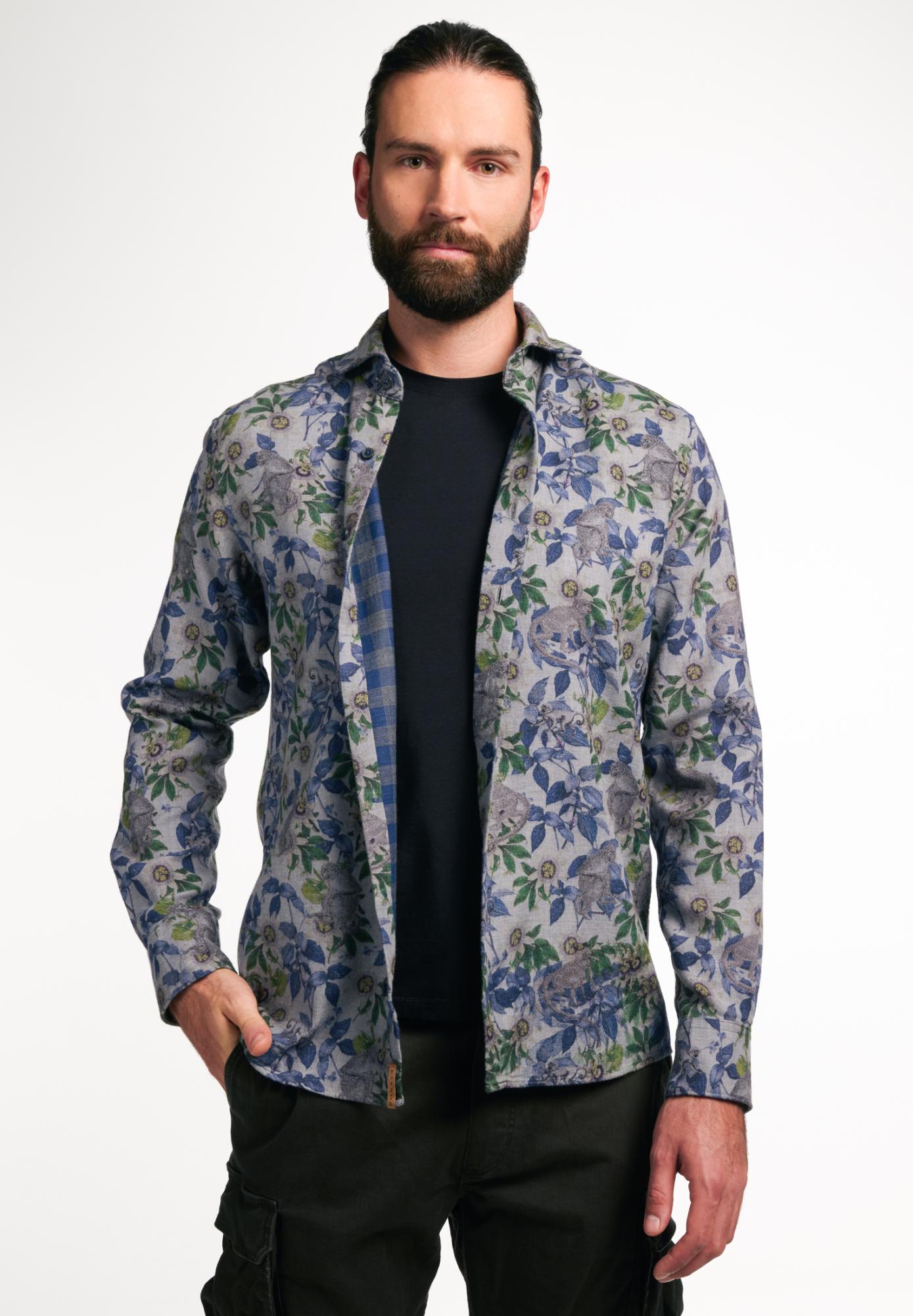 

Мужская рубашка ETERNA, серая, Серый