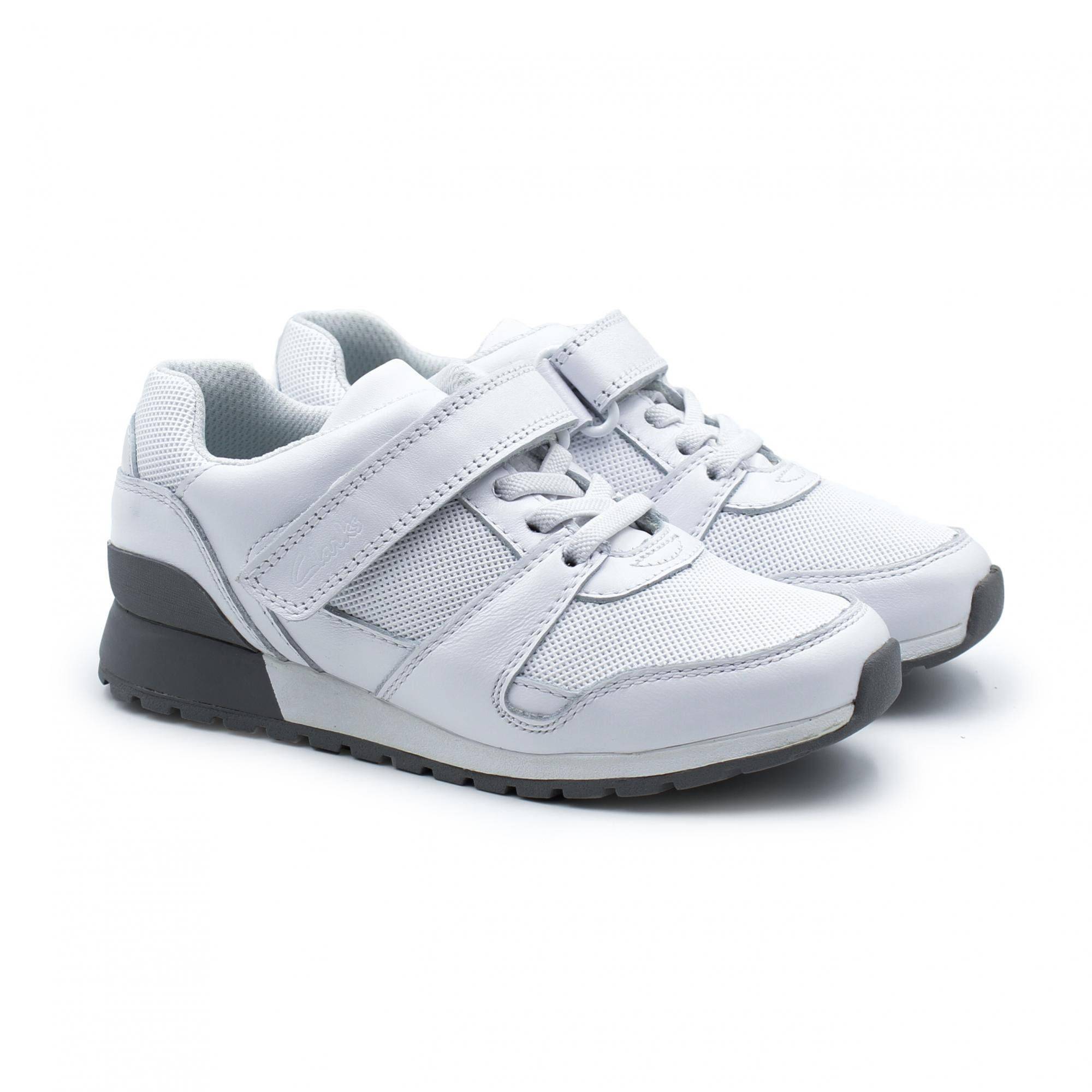 Детские кроссовки Clarks (Retro Run K 26158404), белые, цвет белый, размер 31 - фото 1