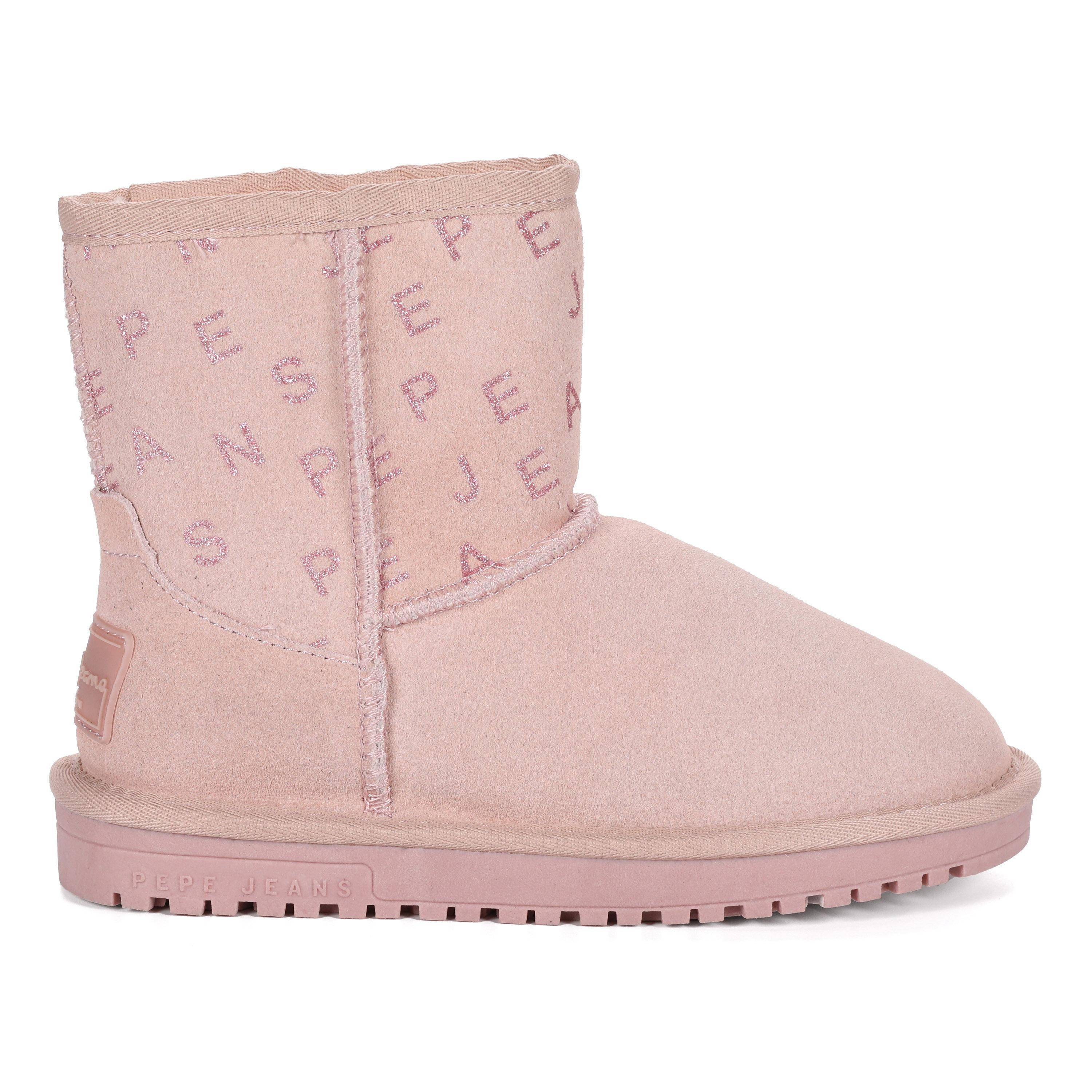 Детские ботинки из овчины (угги) Pepe Jeans London (DISS GIRL LOGY PGS50180), розовые, цвет розовый, размер 32 - фото 2