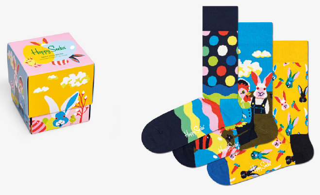 Носки Happy socks 3-Pack Easter Socks Gift Set XEAS08 0200, размер 29