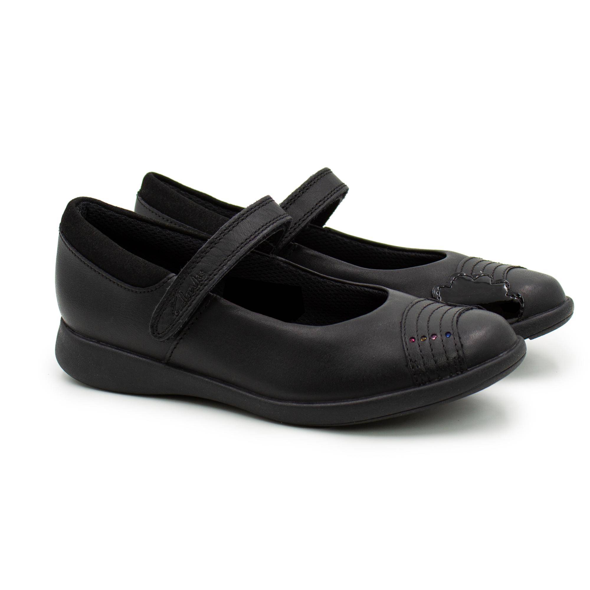 Детские туфли на ремешке Clarks (Etch Beam K 26161143), черные, цвет черный, размер 32 - фото 1