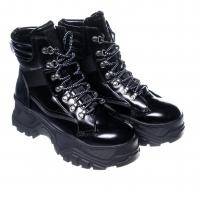Женские высокие ботинки Buffalo shoes, черные, арт: 1284060