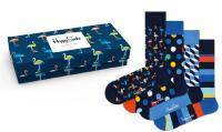 женских, мужских набор из 4 носков Happy socks 4-Pack Navy Socks Gift Set XNAV09, цвет